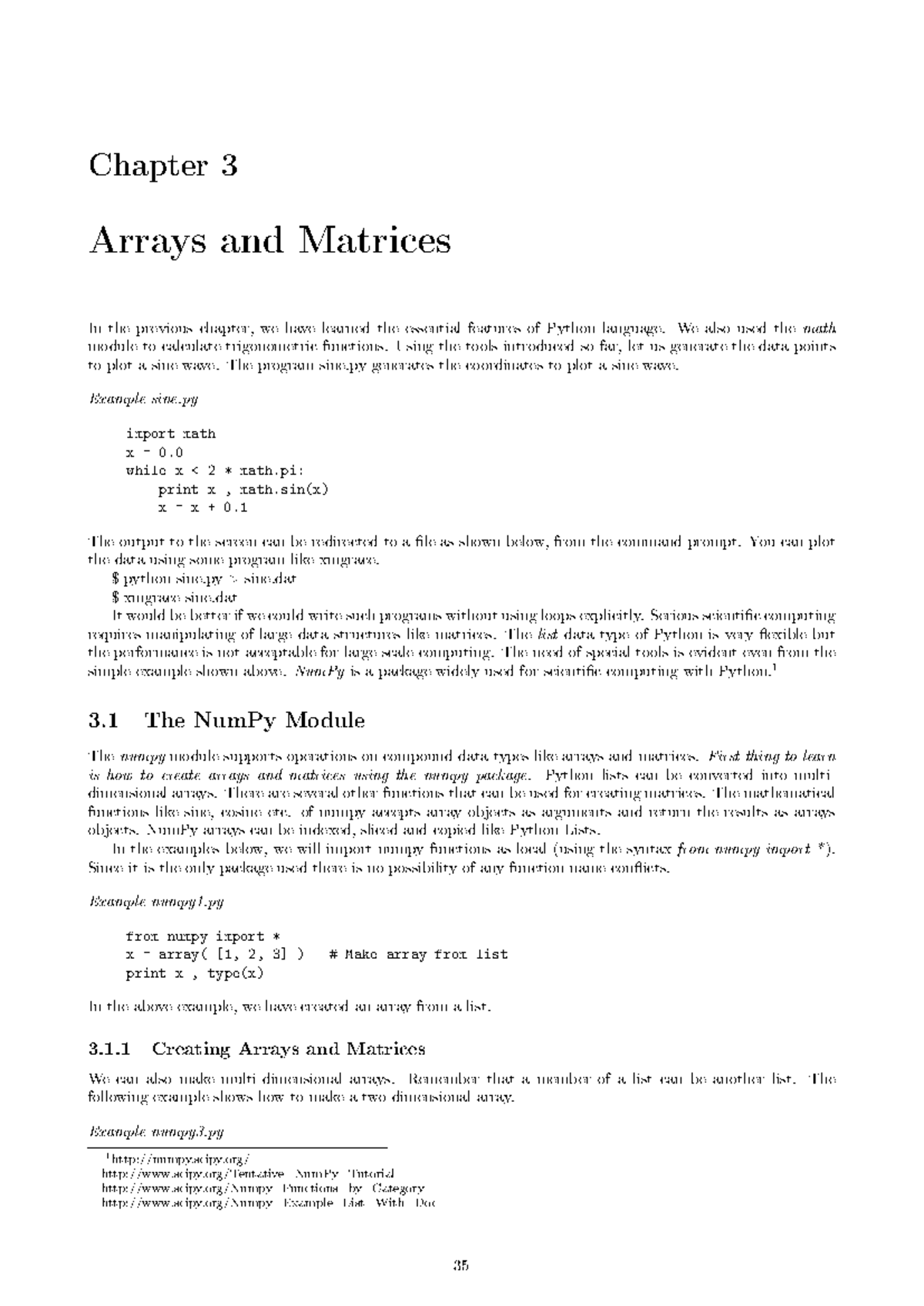 Numpy Graphs - Chapter 3 Arrays and Matrices In the previous chapter ...