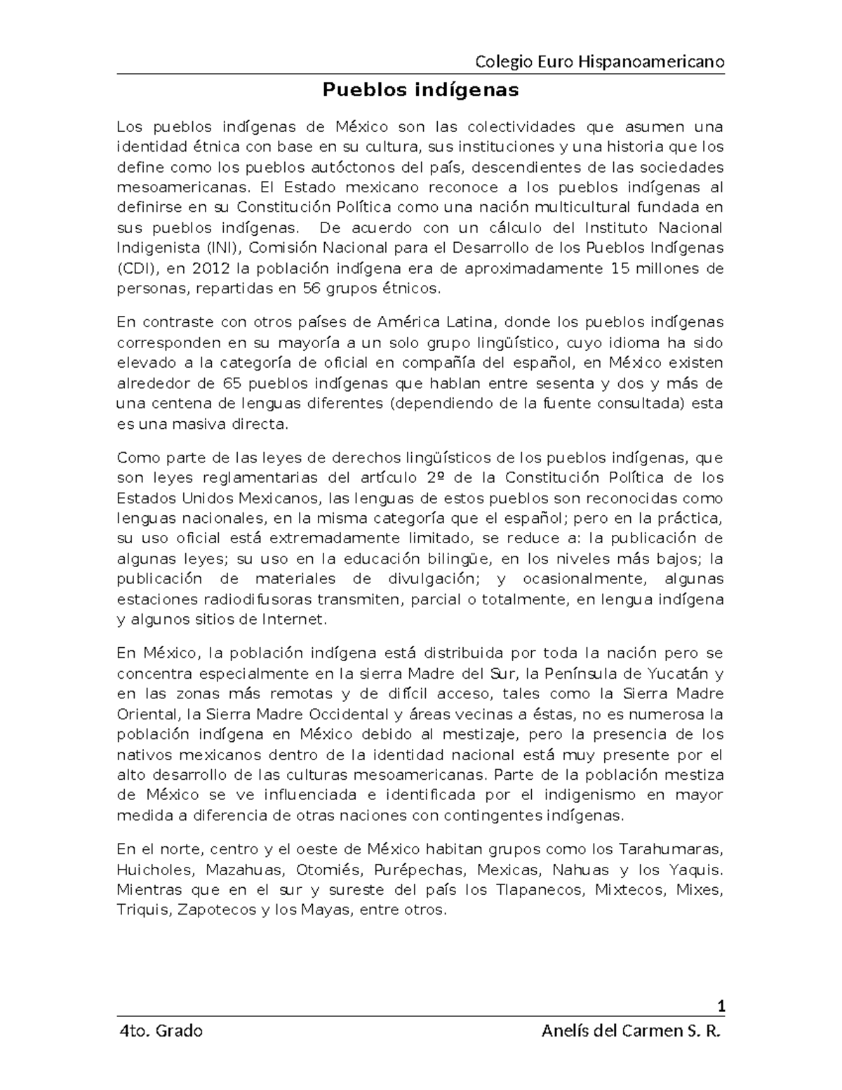 Pueblos indígenas - elaborado como apunte para alumnos de cuarto grado ...