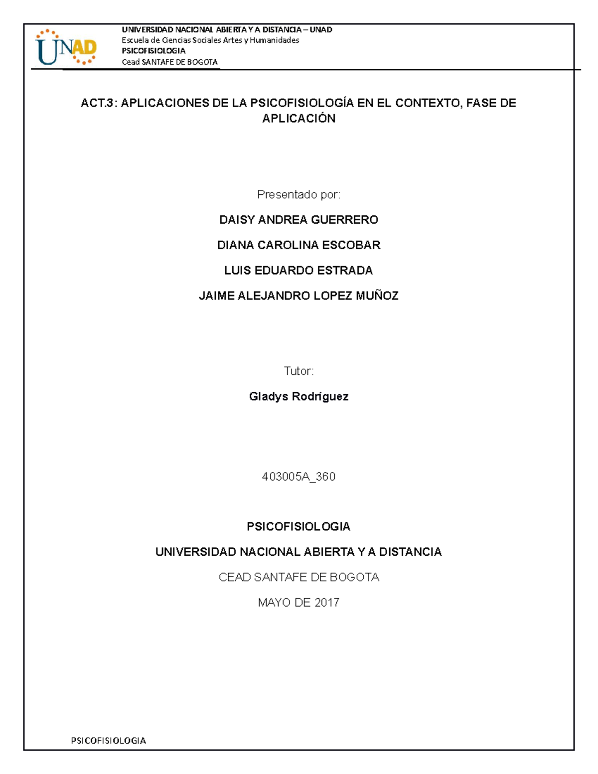 Aplicaciones DE LA Psicofisiolog a EN EL Contexto FASE DE Aplicaci n 