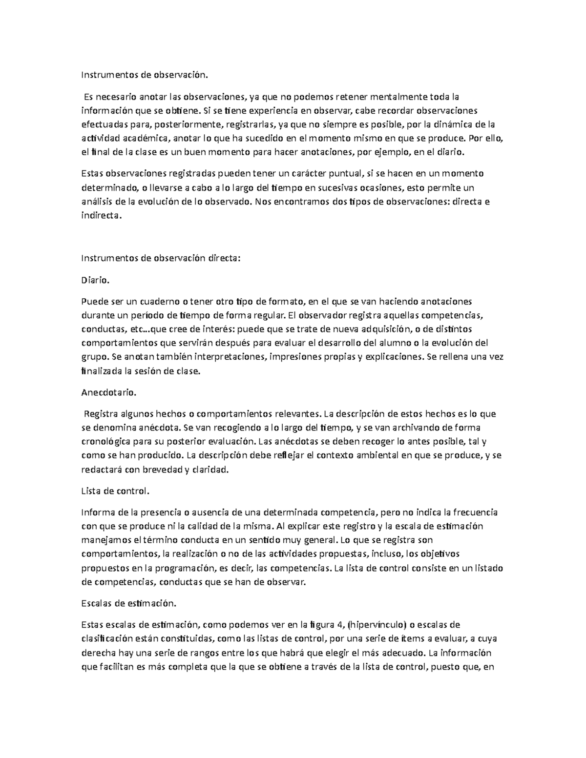 Instrumentos De Observacion. - Es Necesario Anotar Las Observaciones 