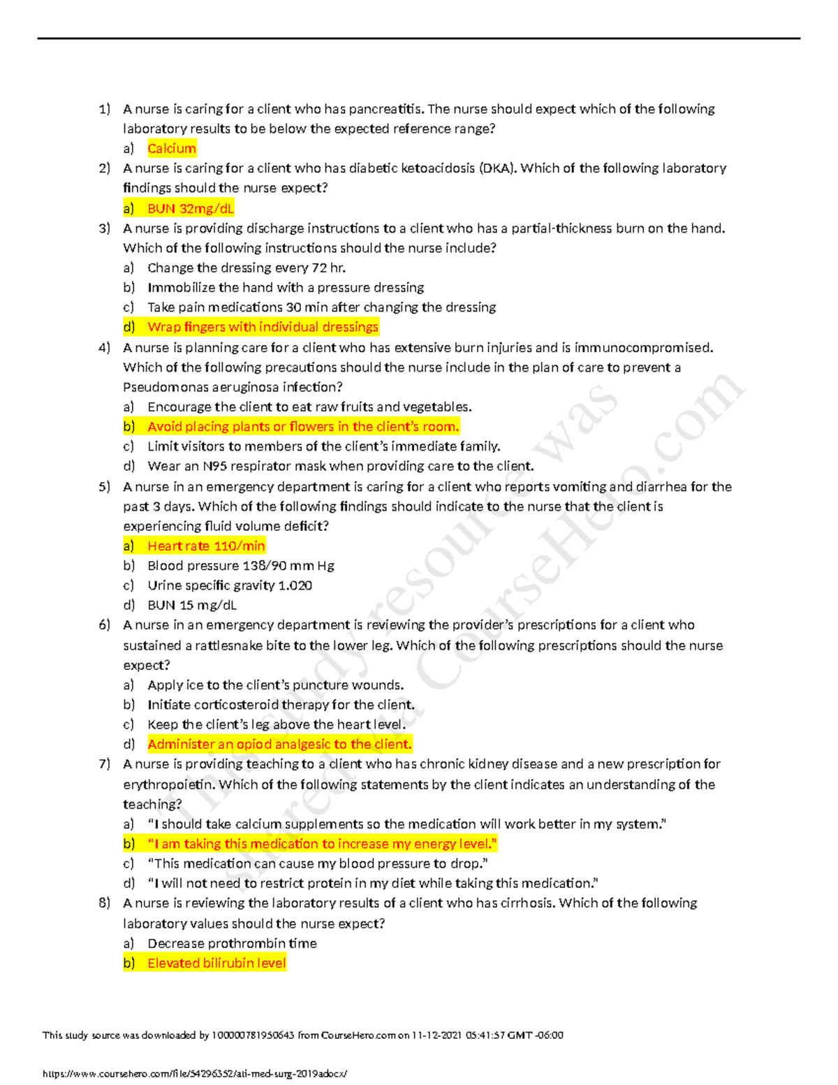 Ati Med Surg 2019 A - 4n1s5fr