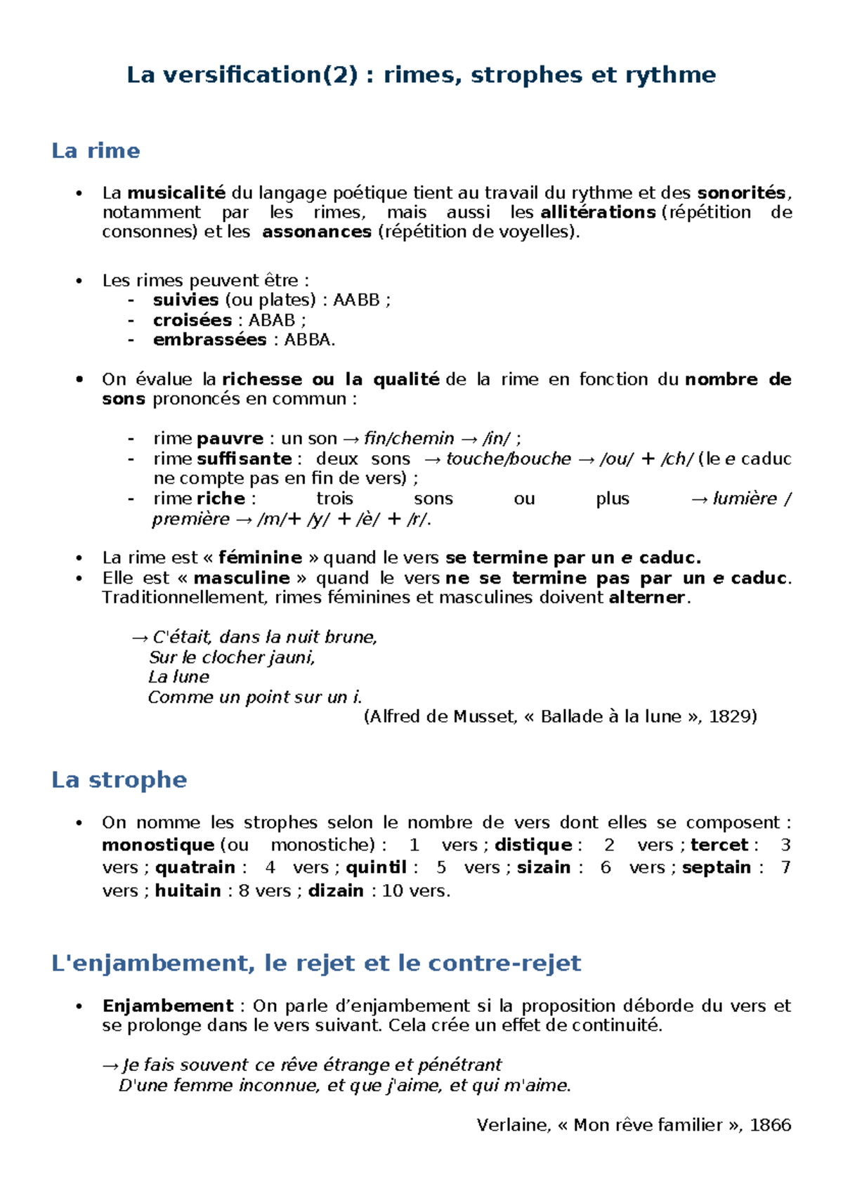 La versification - mmm - La versification(2) : rimes, strophes et ...