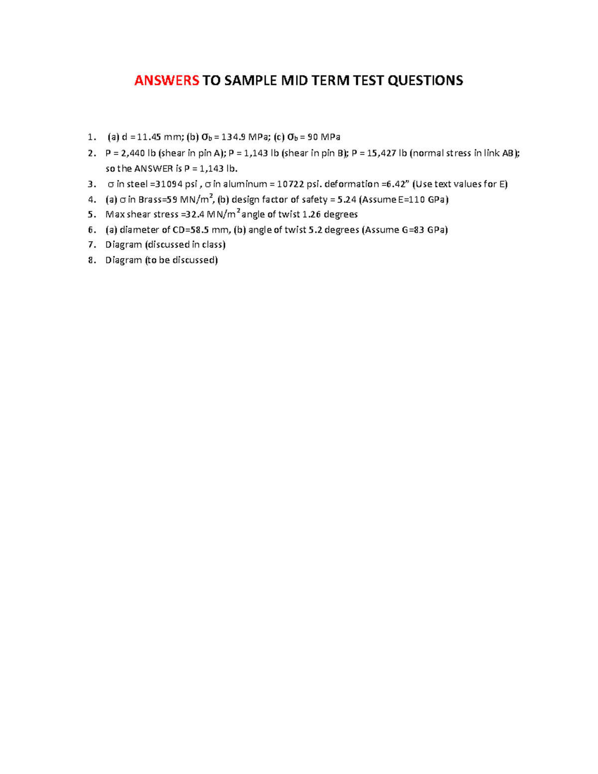 Midterm exam October Fall 2016, questions and answers - ANSWERS TO ...