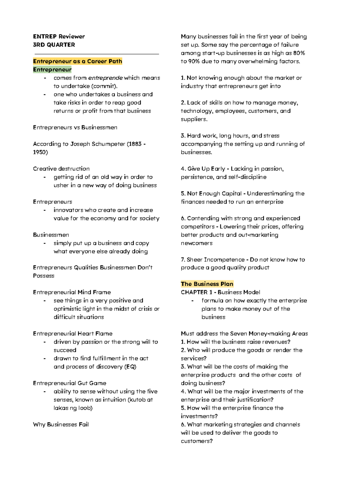 Entrep Reviewerhihhiihihihbjgfydt - ENTREP Reviewer 3RD QUARTER ...