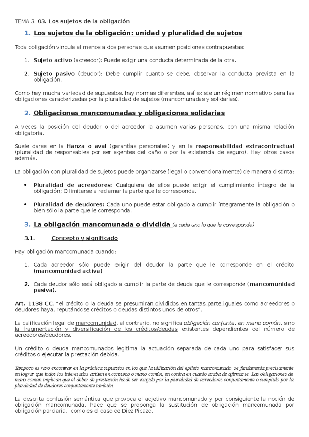 TEMA 3 LOS Sujetos DE LA Obligación - TEMA 3: 03. Los sujetos de la ...