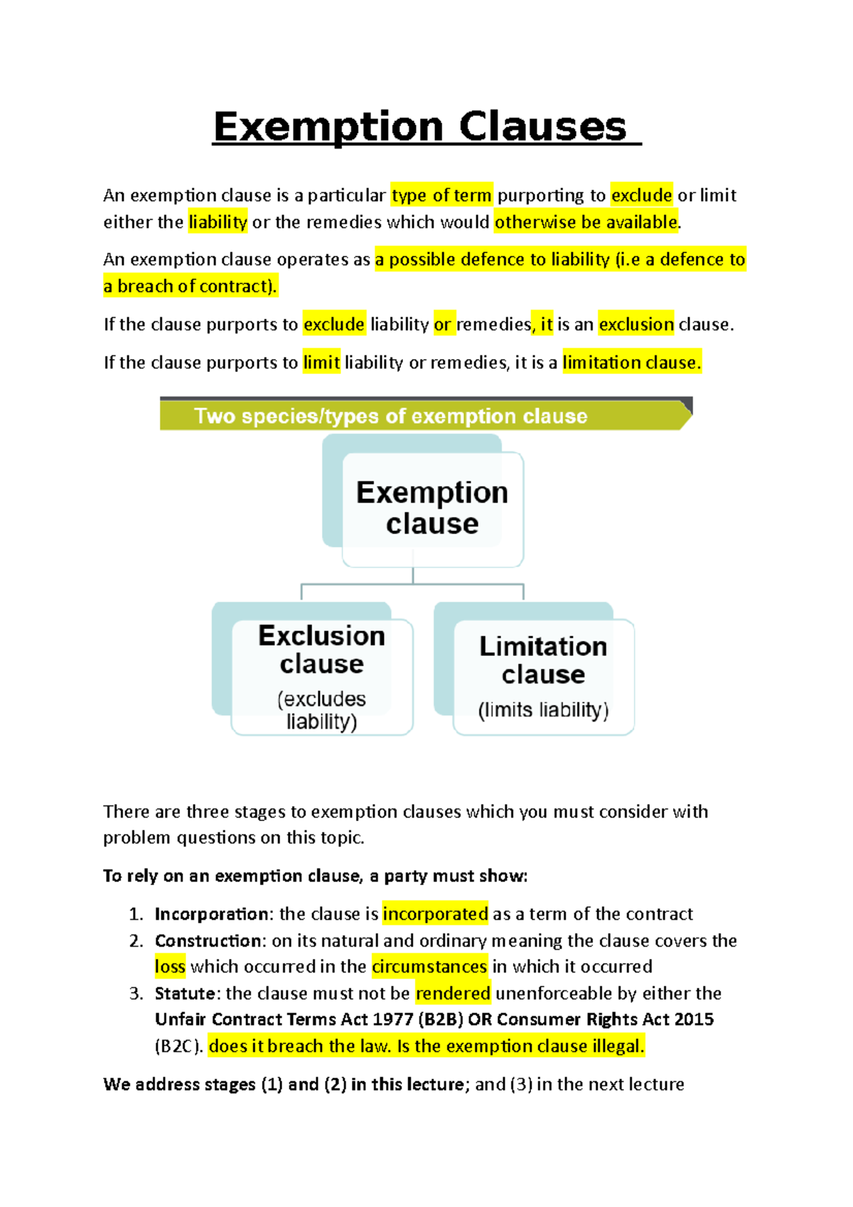 Non Exclusion Clause Meaning