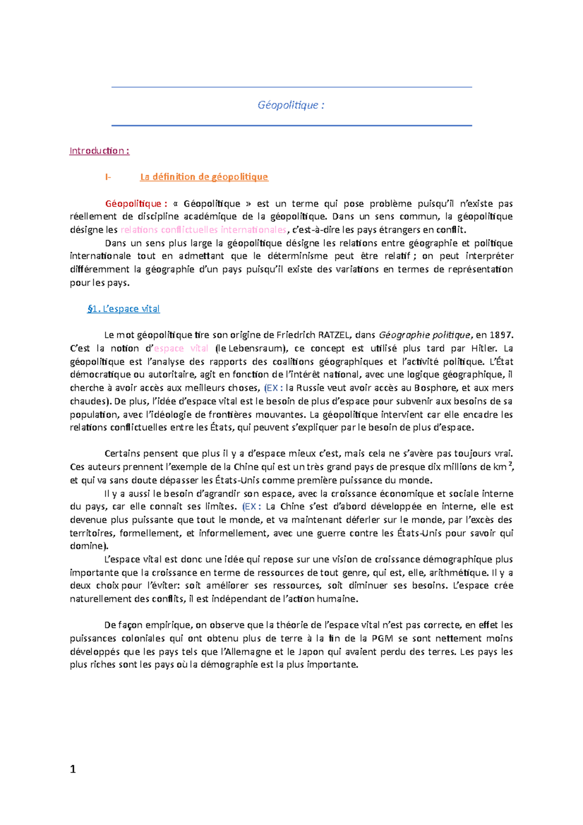 exemple introduction dissertation geopolitique