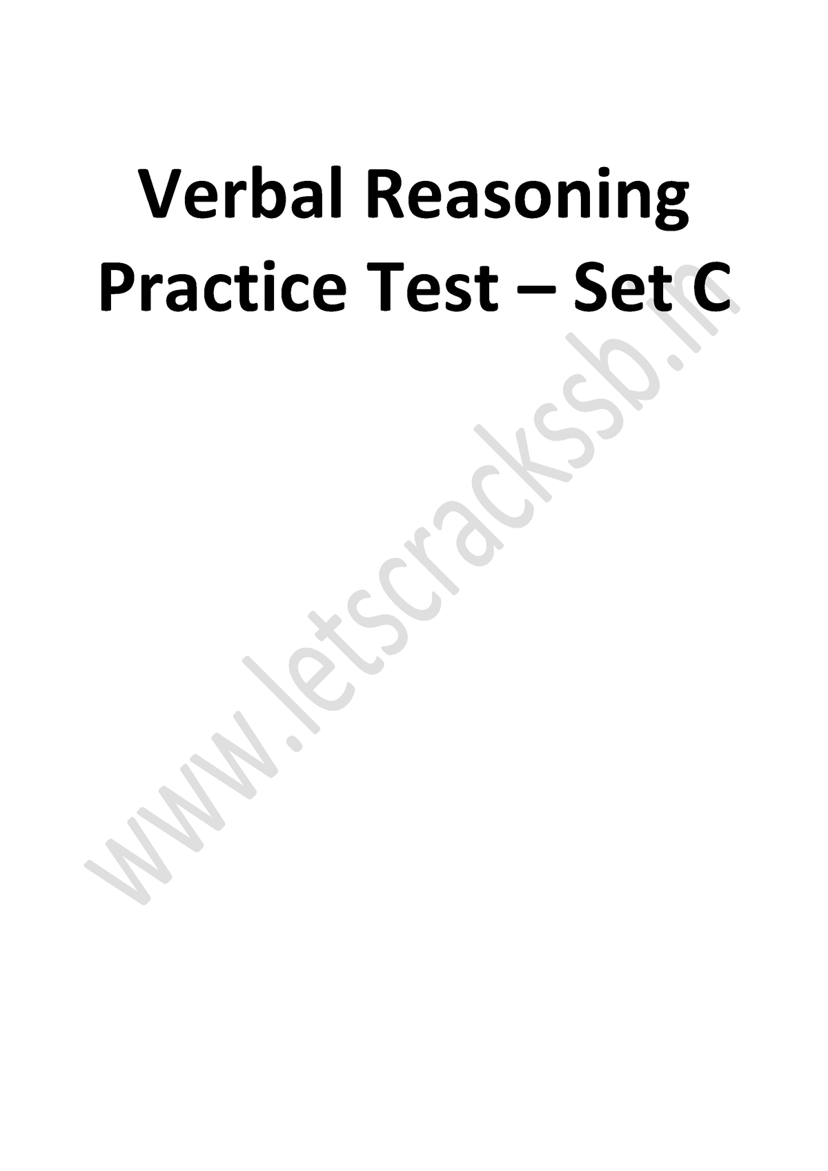 Verbal Reasoning Practice Test Set C Political Science Studocu   Thumb 1200 1696 