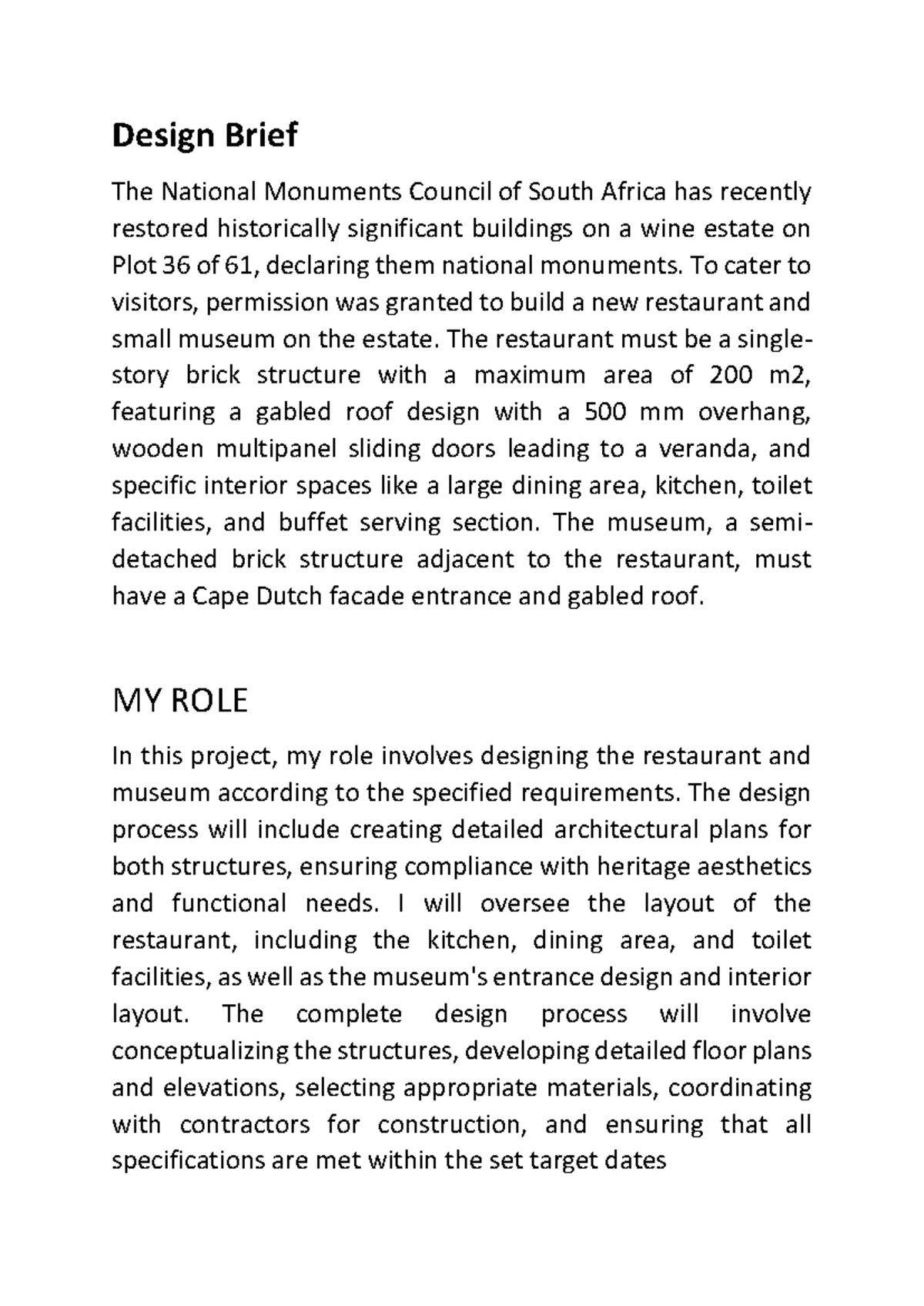 Wamashudu museum plan 3 - Design Brief The National Monuments Council ...