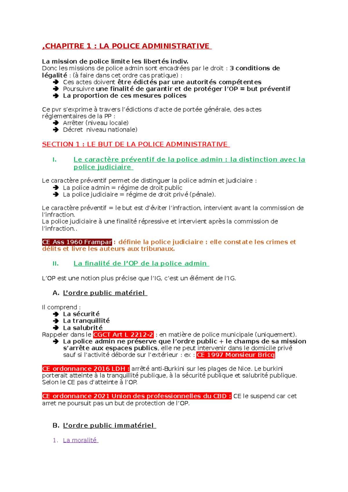 Police Admin - ,CHAPITRE 1 : LA POLICE ADMINISTRATIVE La mission de ...