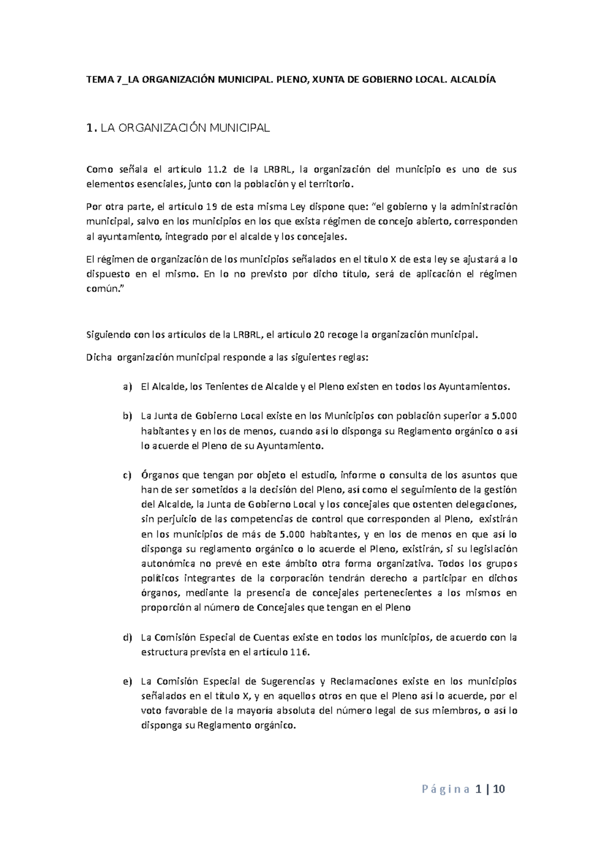 TEMA 7 La Organización Municipal - TEMA 7_LA ORGANIZACIÓN MUNICIPAL ...