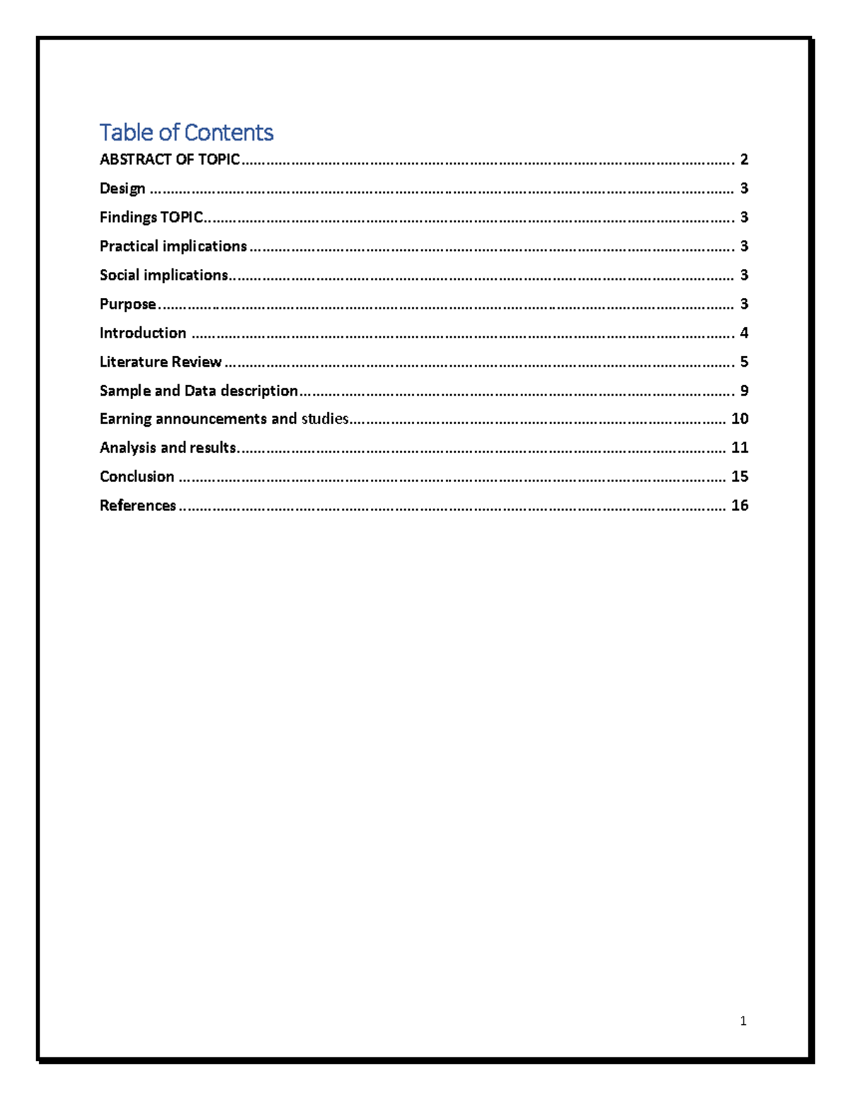 International Financial Management - Table of Contents ABSTRACT OF ...