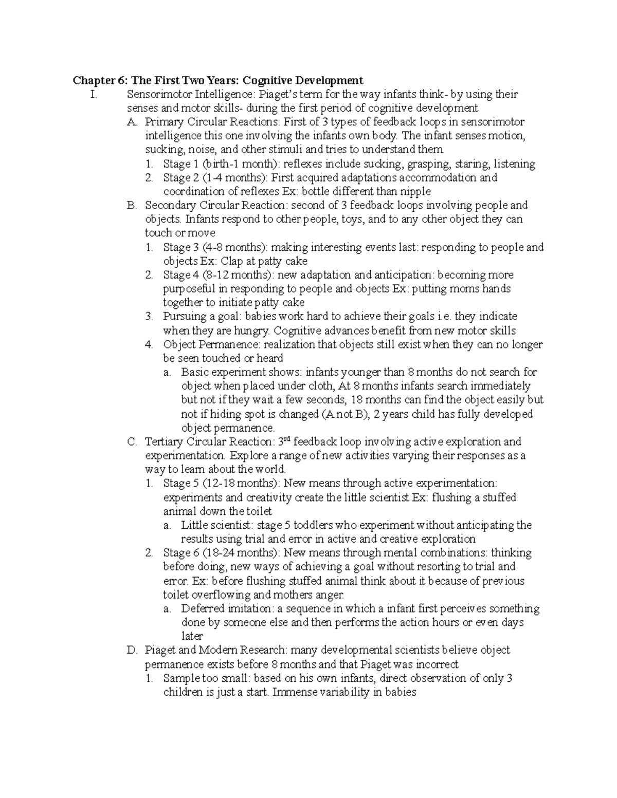 Chapter 6 - Developmental Psychology - Chapter 6: The First Two Years ...