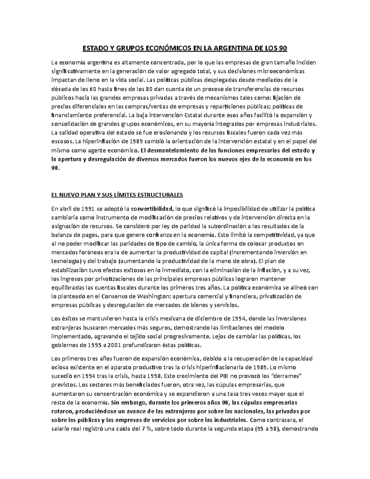 Castellani - ESTADO Y GRUPOS ECONÓMICOS EN LA ARGENTINA DE LOS 90 La ...