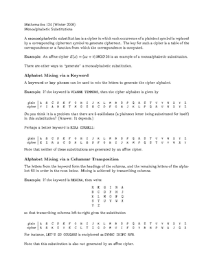 Chapter 1 - Lecture 1 for students - Atbash (c. 500 BC) Atbash is a ...