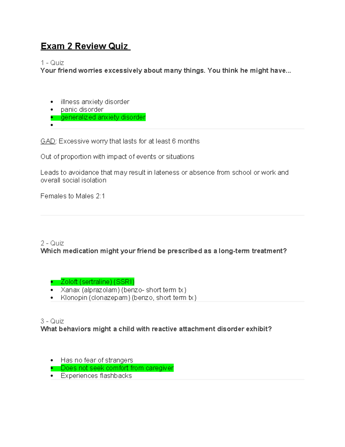 Kahoot exam 2 review notes-1 - Exam 2 Review Quiz 1 - Quiz Your friend ...