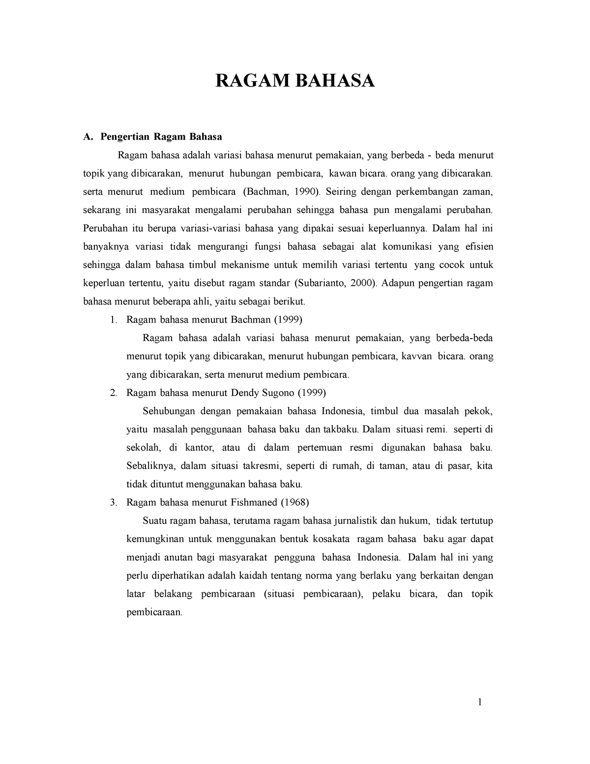 Ragam Bahasa 2 - Ulyes - RAGAM BAHASA A. Pengertian Ragam Bahasa Ragam ...