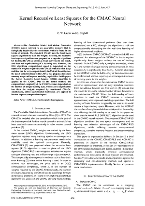 Albus 1975 - A new approach to manipulator control - the cerebellar ...