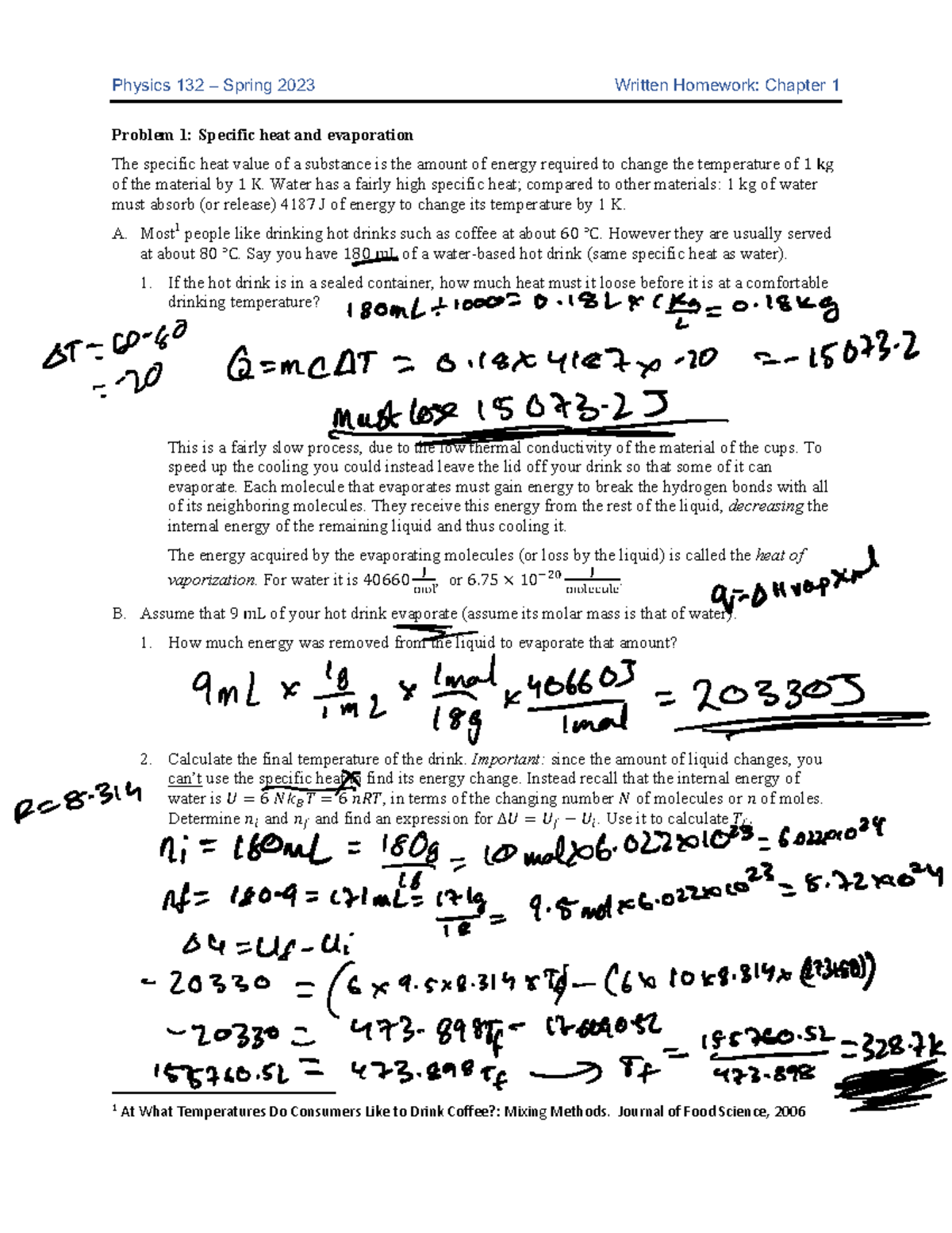 Ch 1 - Written Homework - .mfuydig - Physics 132 – Spring 2023 Written ...