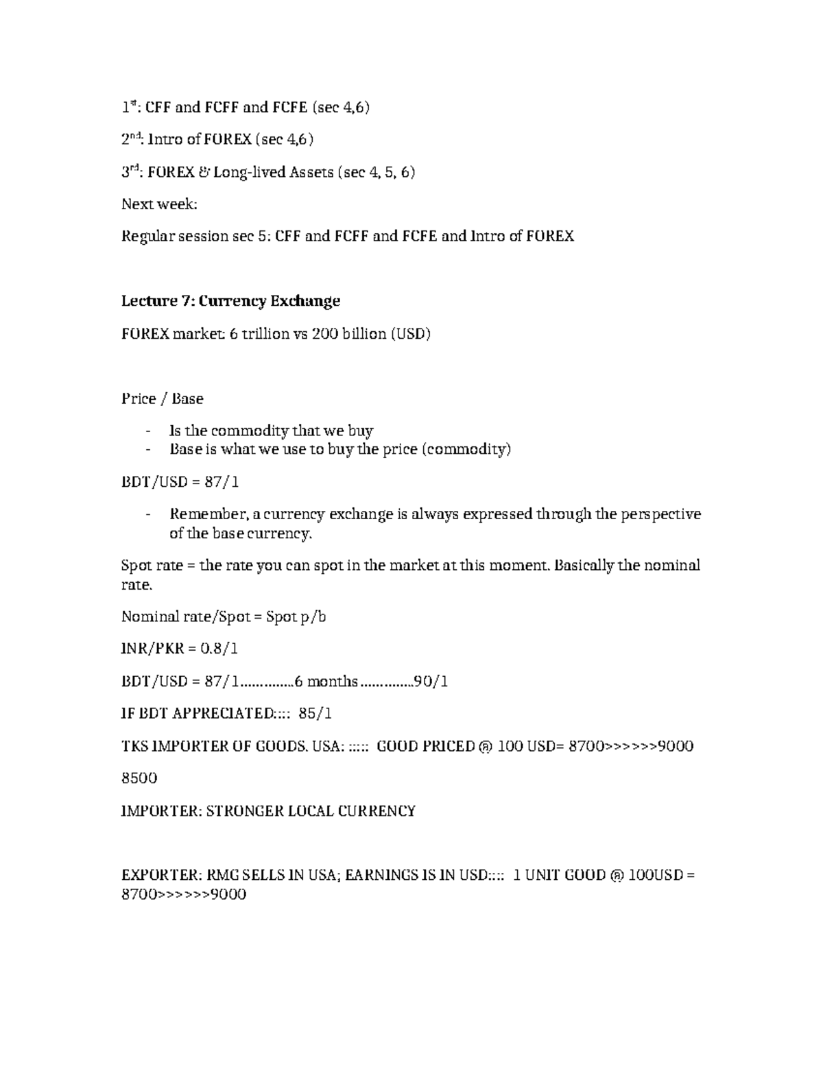 Lecture+7 - Slides - 1 st: CFF and FCFF and FCFE (sec 4,6) 2 nd: Intro ...