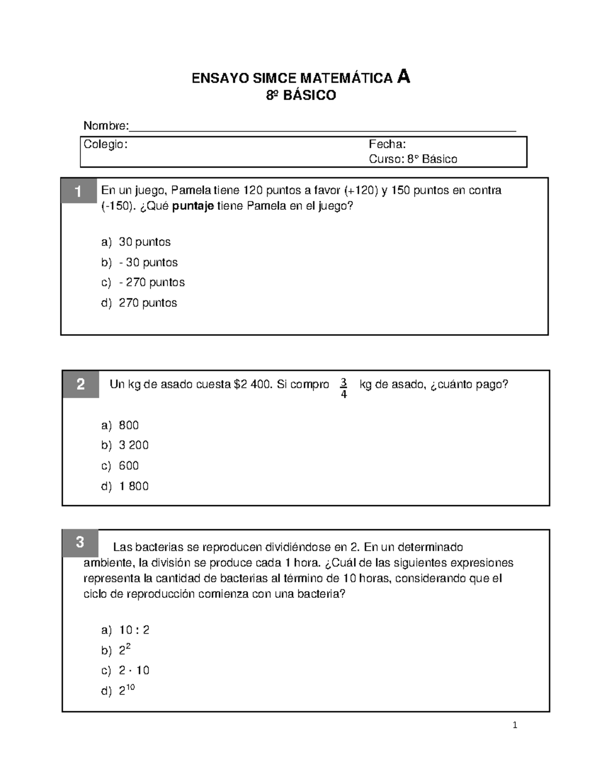 8o-basico-ensayo-simce-matematica-a - 1 2 3 ENSAYO SIMCE MATEMÁTICA A ...