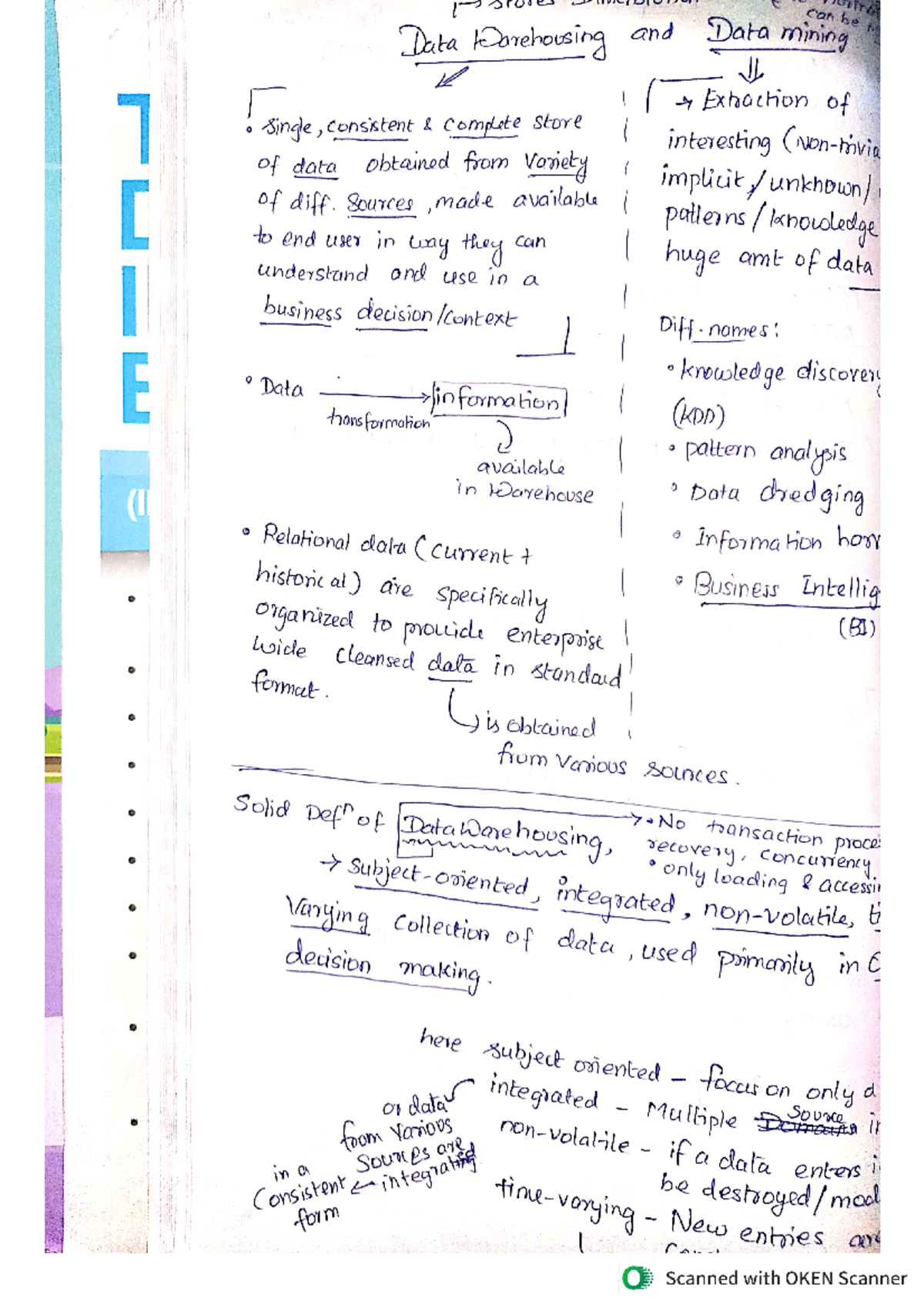 Dw uban note - data warehousing notes - can bei Data Warehousing and ...