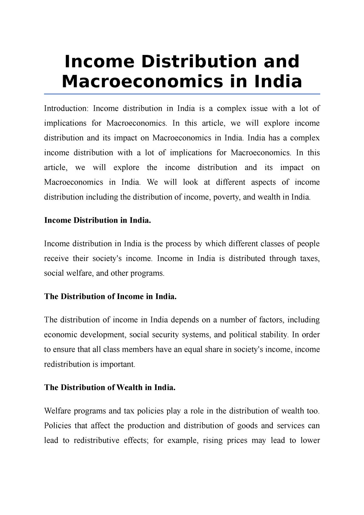 research paper on macroeconomics in india