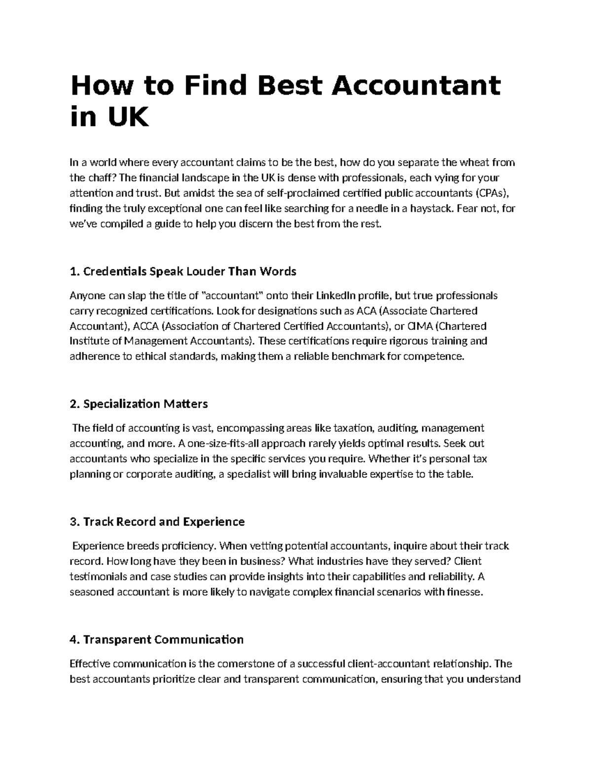 How to Find Best Accountant in UK - But amidst the sea of self ...