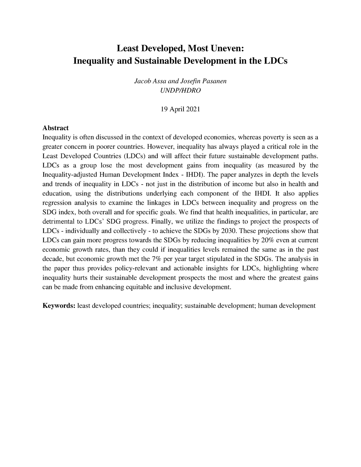 inequality and development essay