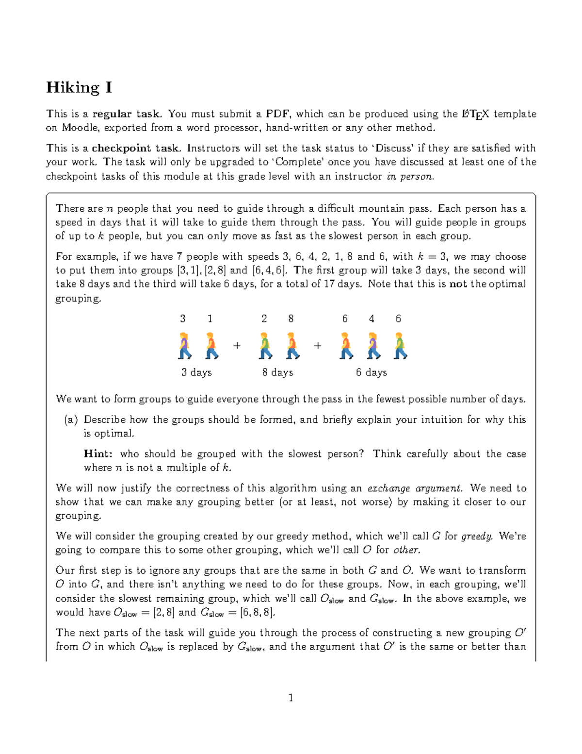 Hiking Worked Solution - Hiking I This is a regular task. You must ...
