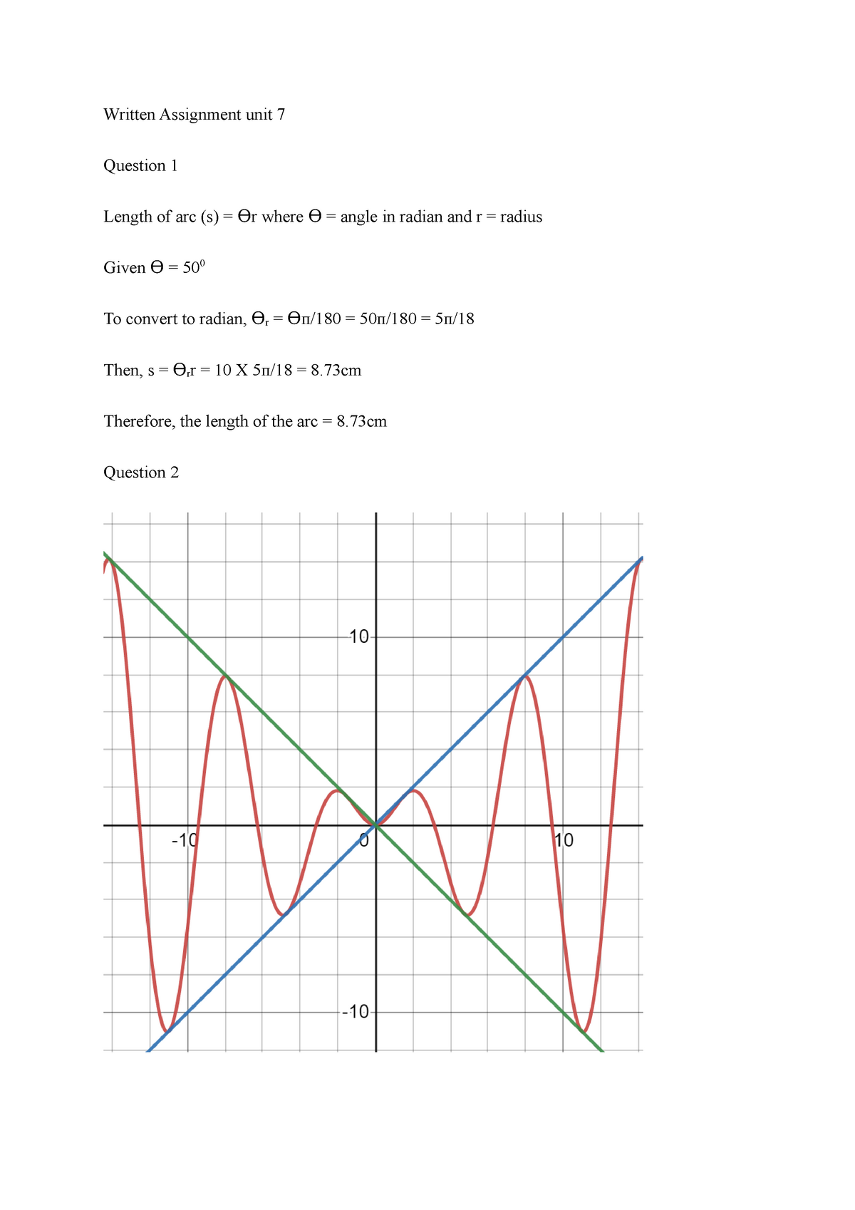 math 1201 written assignment unit 7