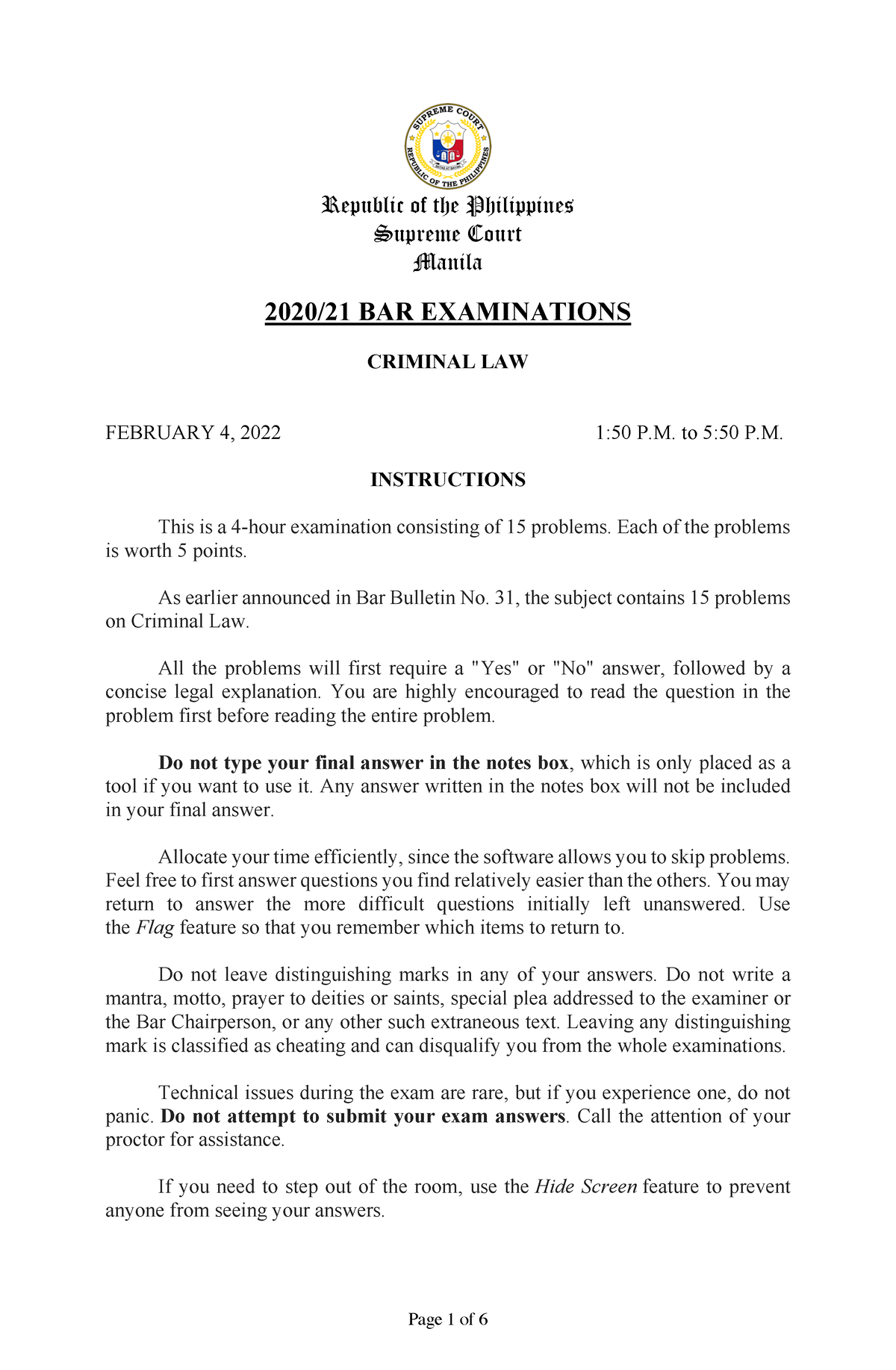 criminal-law-bar-exam-questions-2022-republic-of-the-philippines