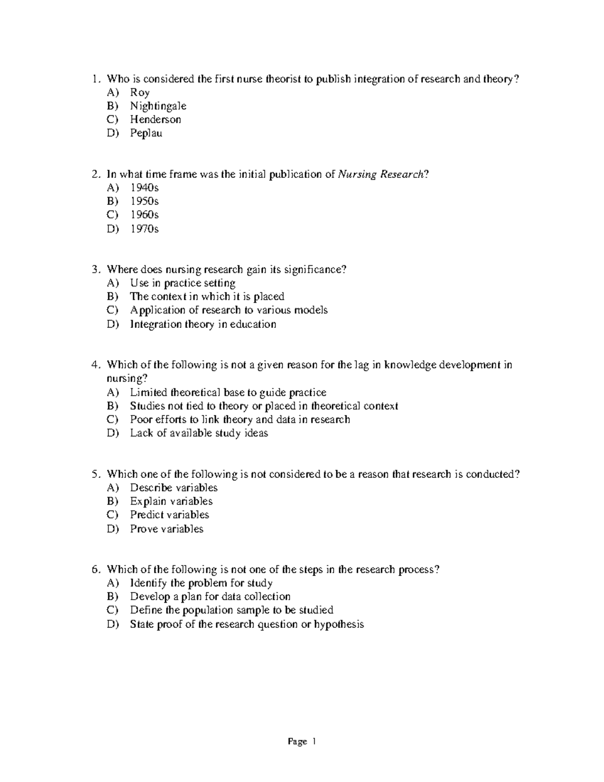 Chapter 18- Application of Theory in Nursing Research - Page 1 Who is ...