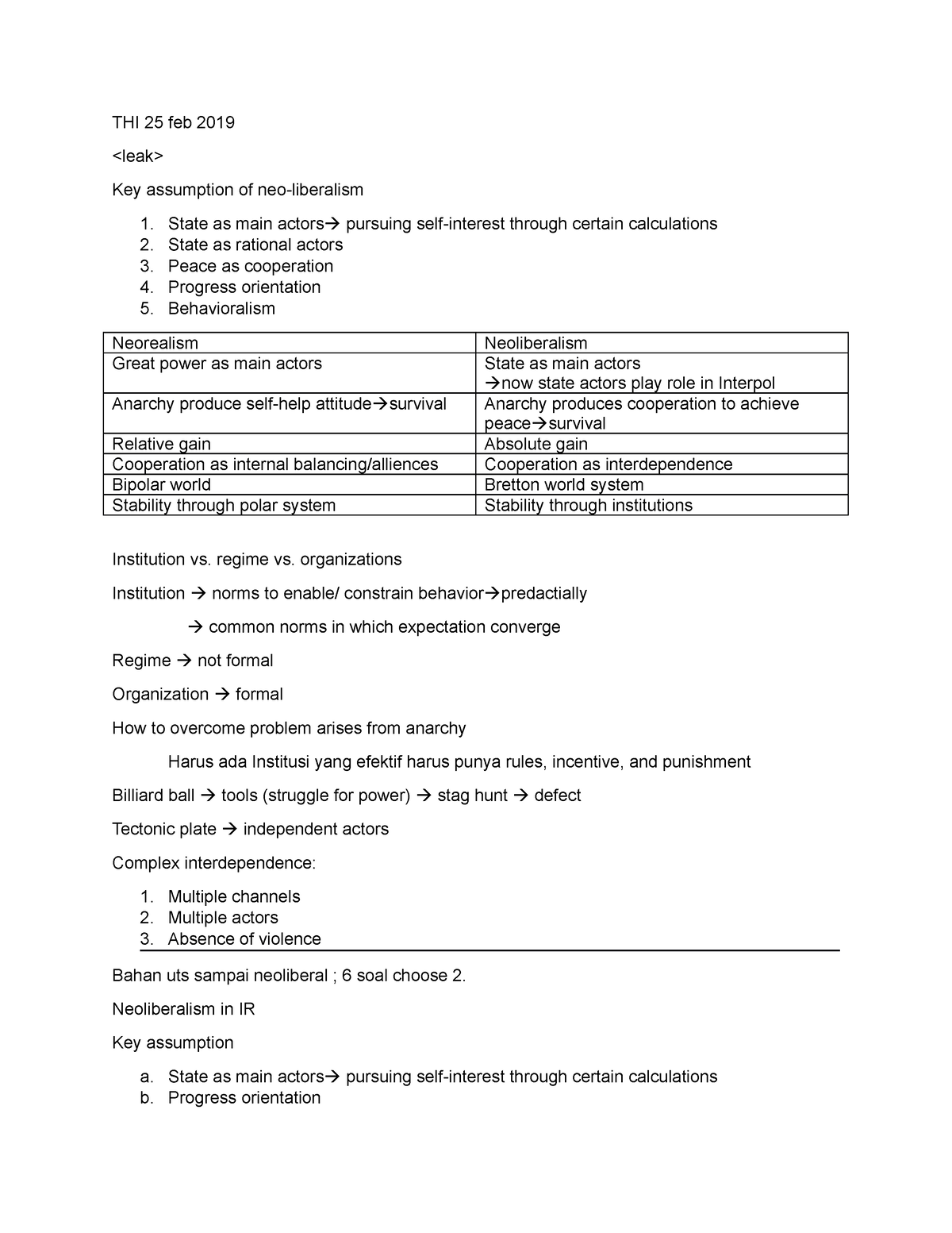 international-relations-theory-week-4-thi-25-feb-2019-key-assumption