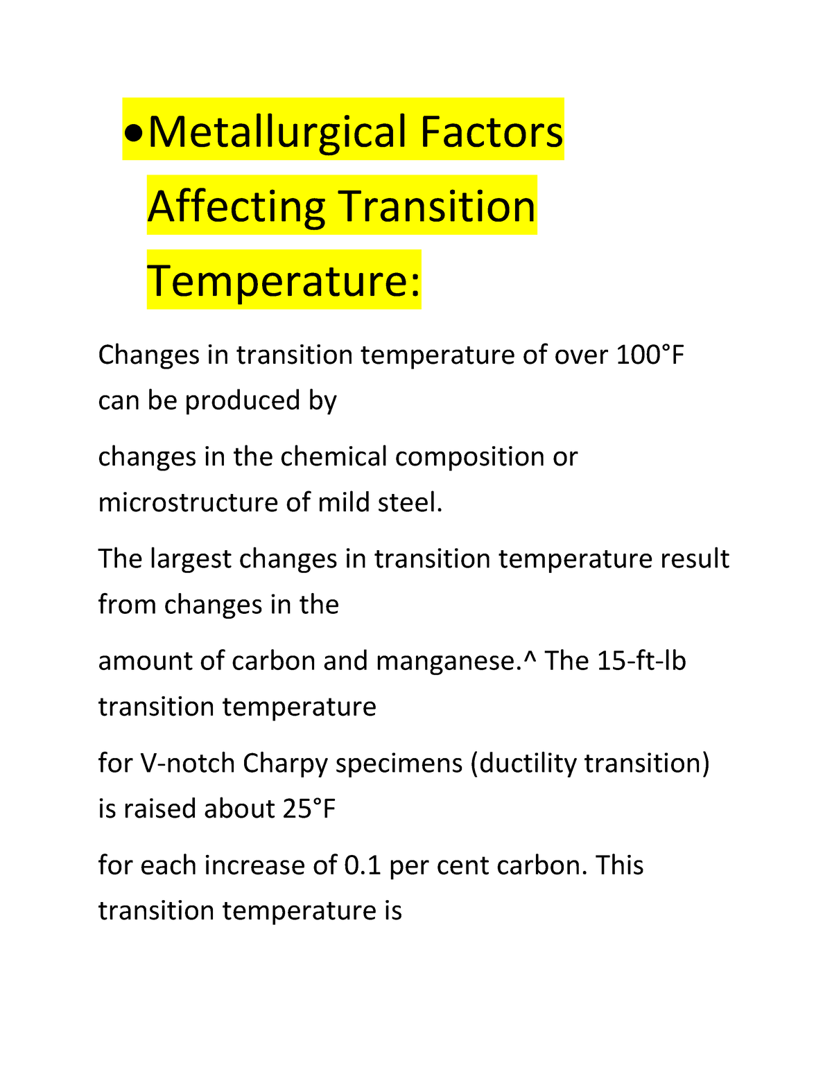 Metallurgical Factors Affecting Transition Temperature - Metallurgical ...