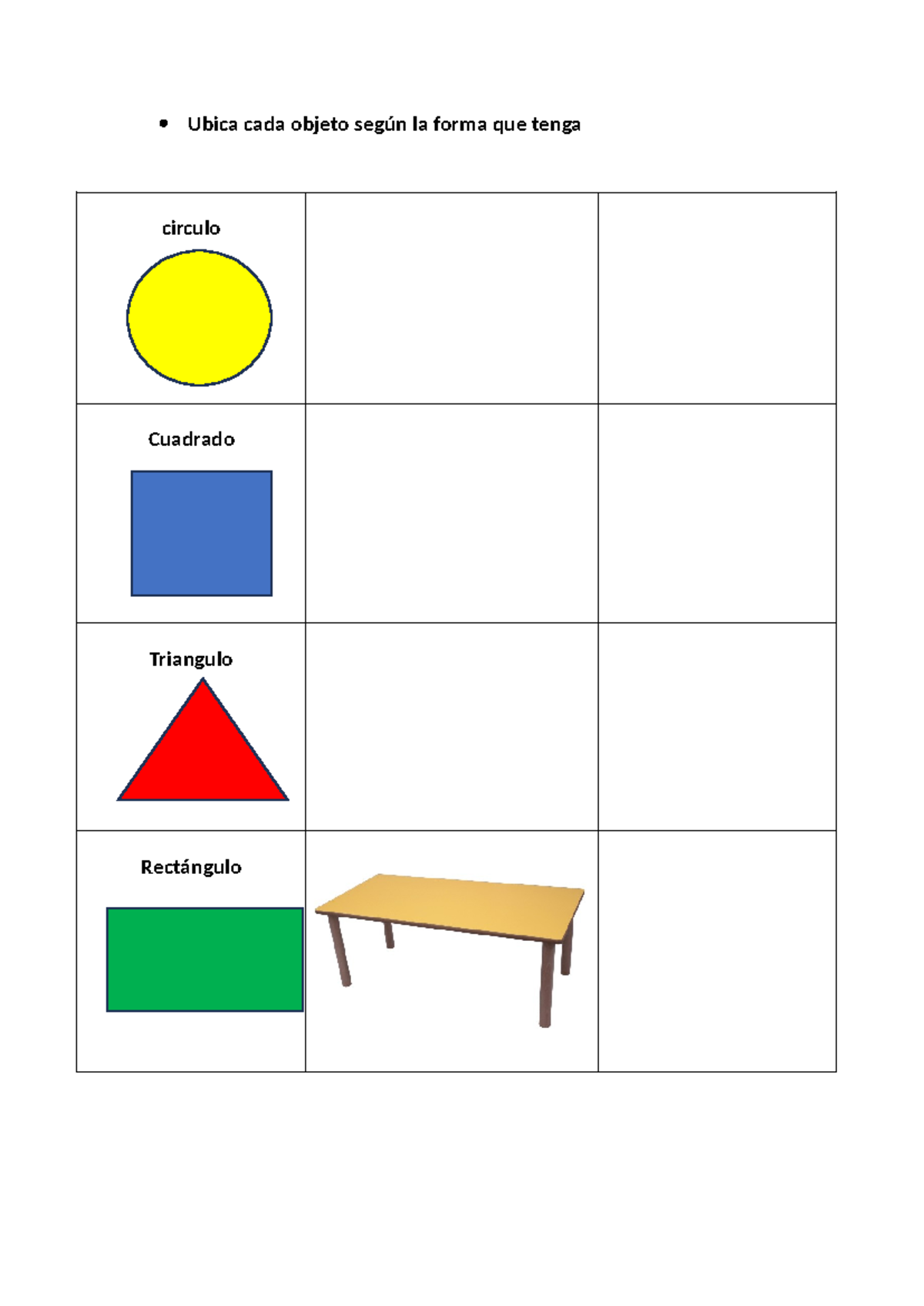 Ubica cada objeto según la forma que tenga - Matemáticas - Ubica cada ...