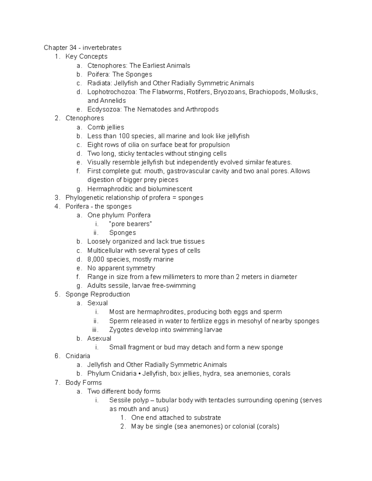 BIO-chapt 34 35 - lecture notes for chapter 34 and 35 - polle - Chapter ...