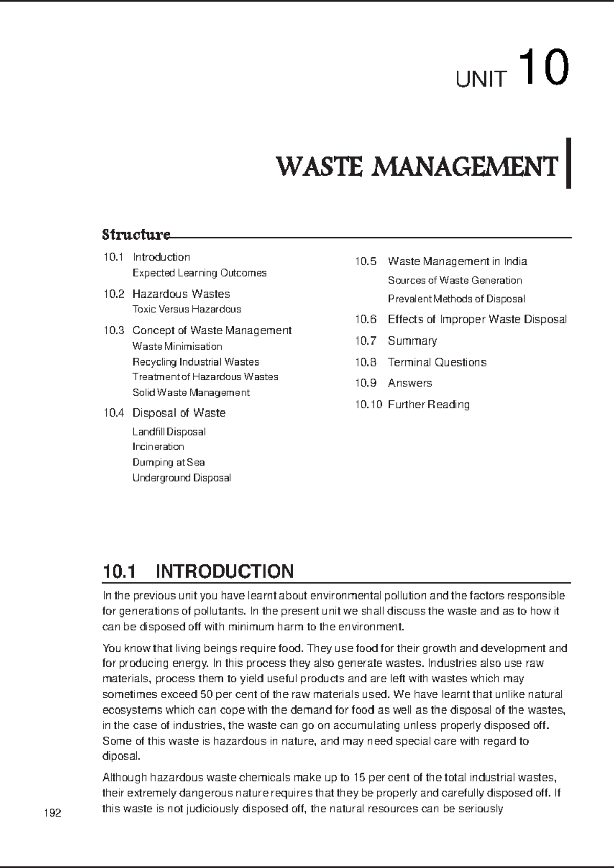 Chapter 10 Waste Management - STUDY MATERIAL - Block 3 - Studocu