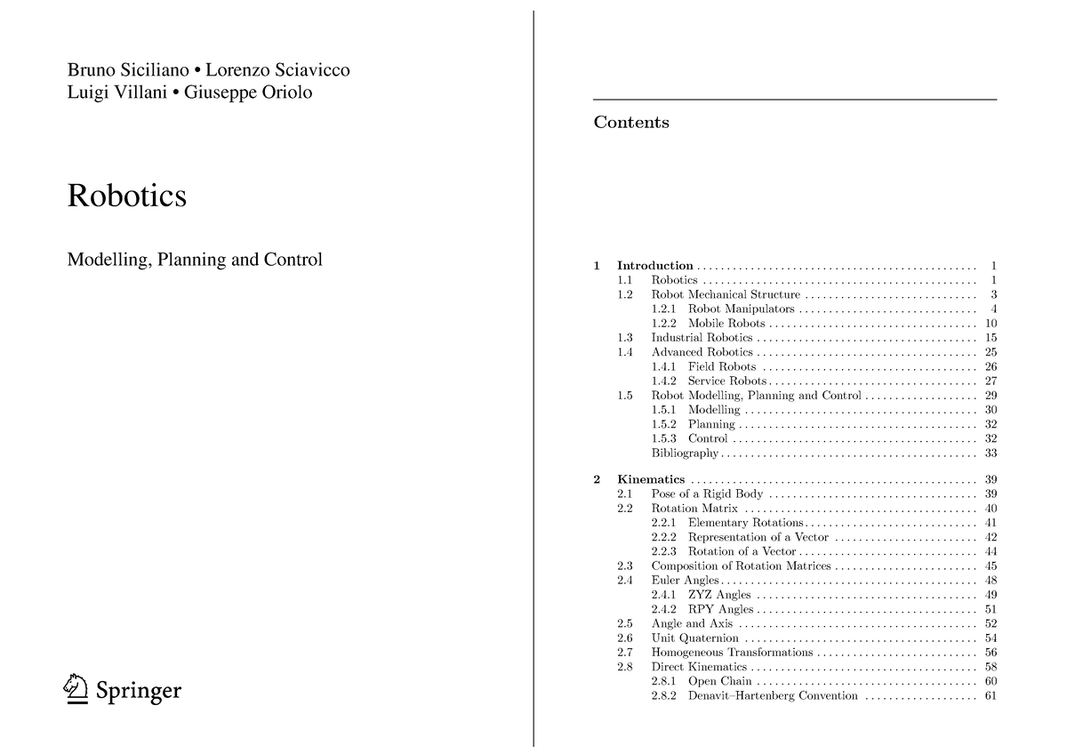 Robotics Modelling, Planning And Control Sciavicco Extract - 123 ...