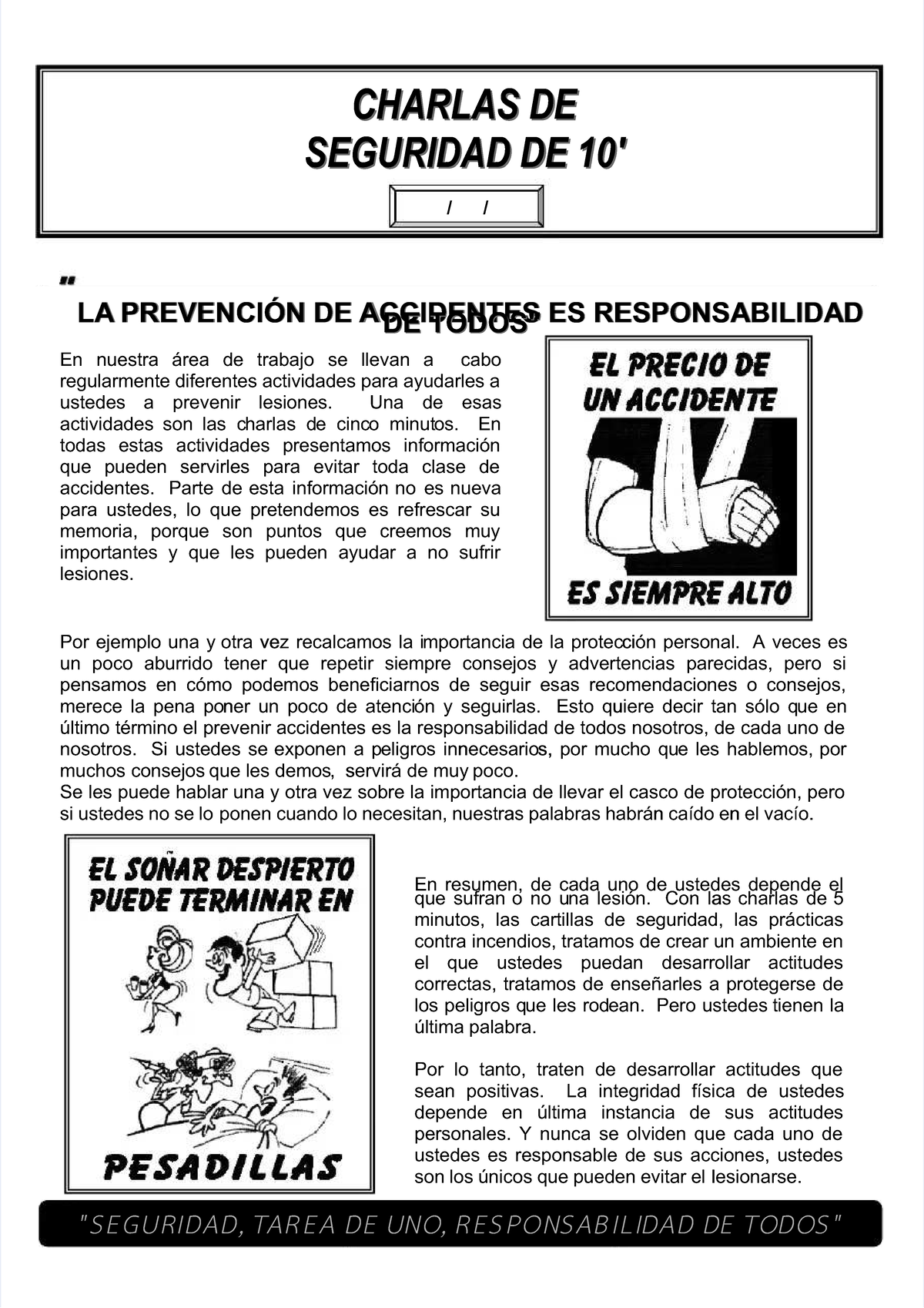 Pdf La Prevencion De Accidentes Es Responsabilidad De Todos