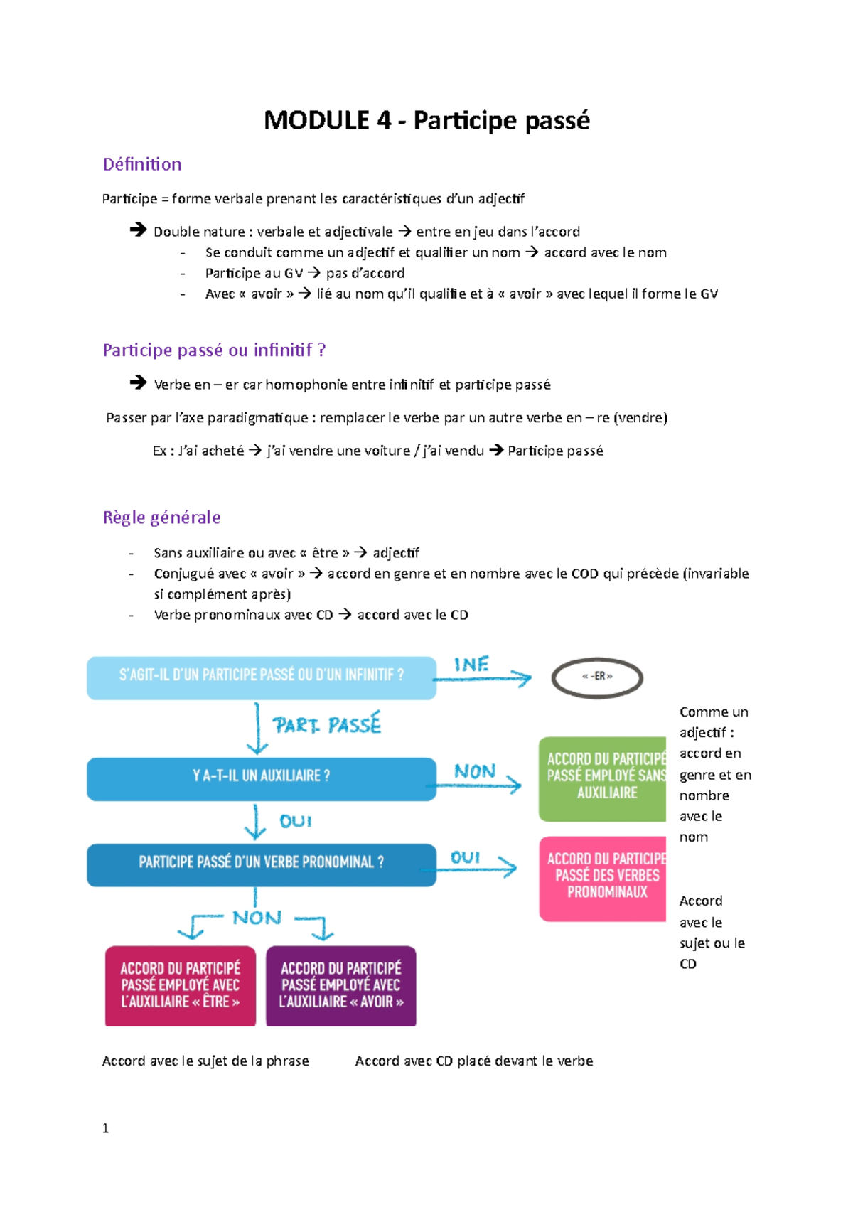 ORTHO Module 4 - participe passé - MODULE 4 - Participe passé ...