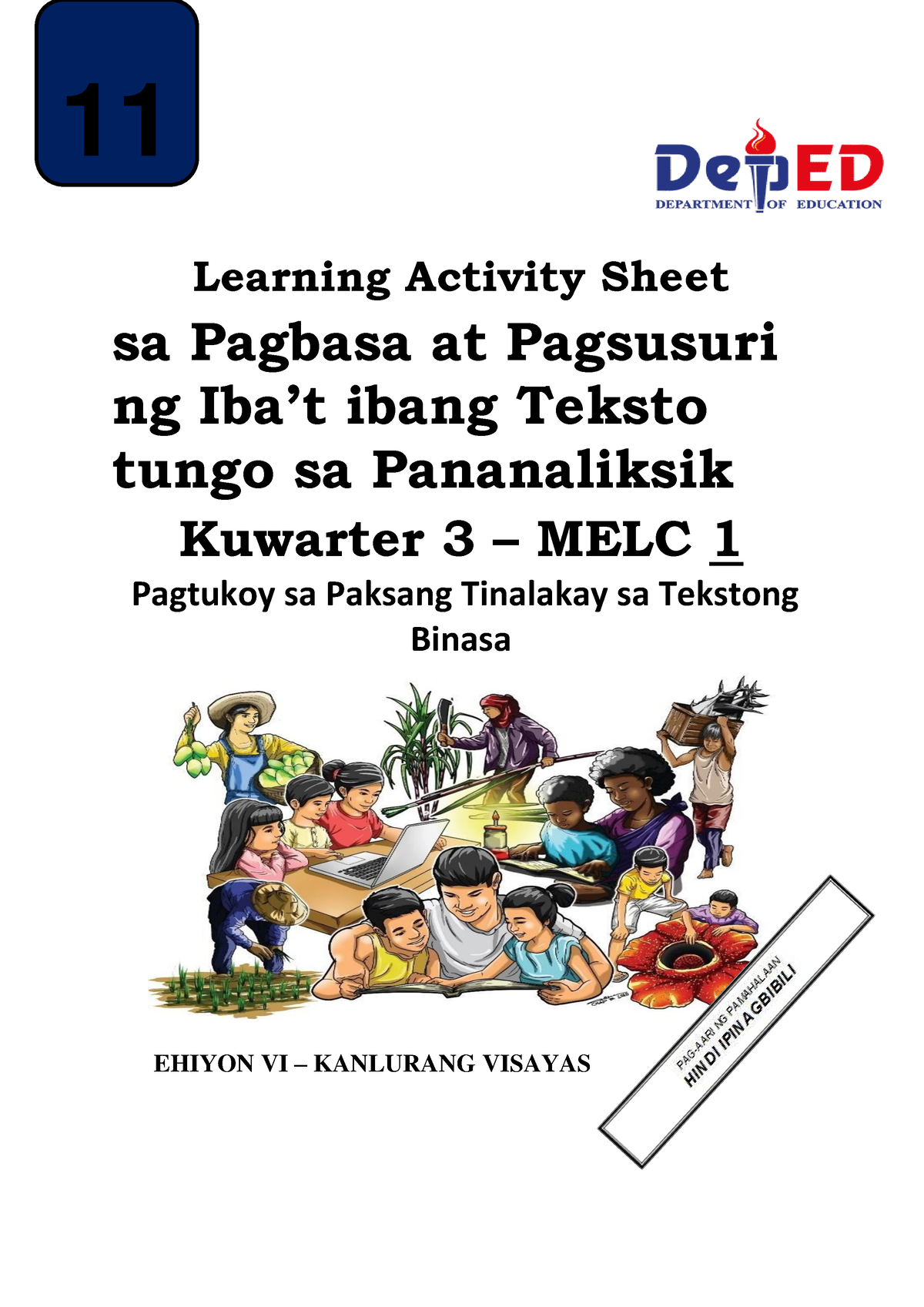 SHS Q Filipino LAS Learning Activity Sheet Sa Pagbasa At Pagsusuri Ng Ibat Ibang