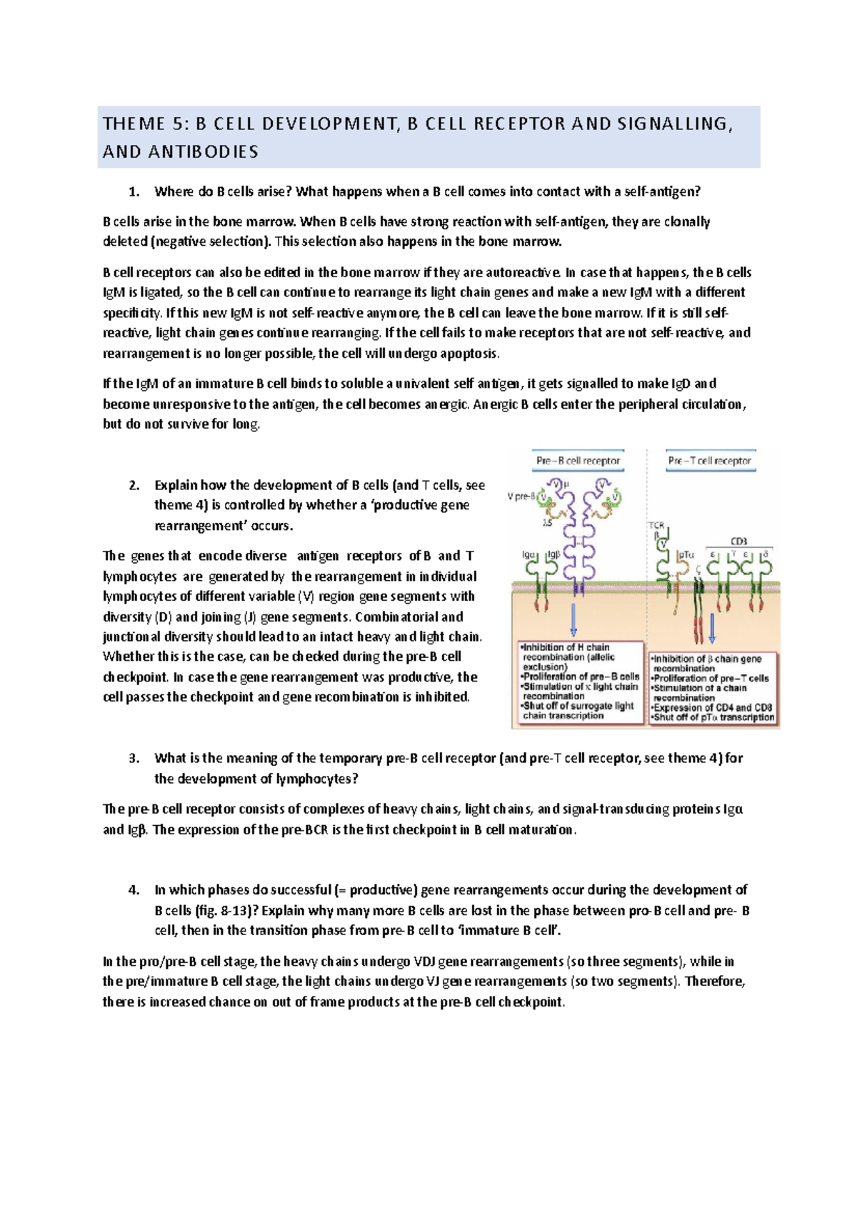 SSA Theme 5 Immunology - THEME 5: B CELL DEVELOPMENT, B CELL RECEPTOR ...