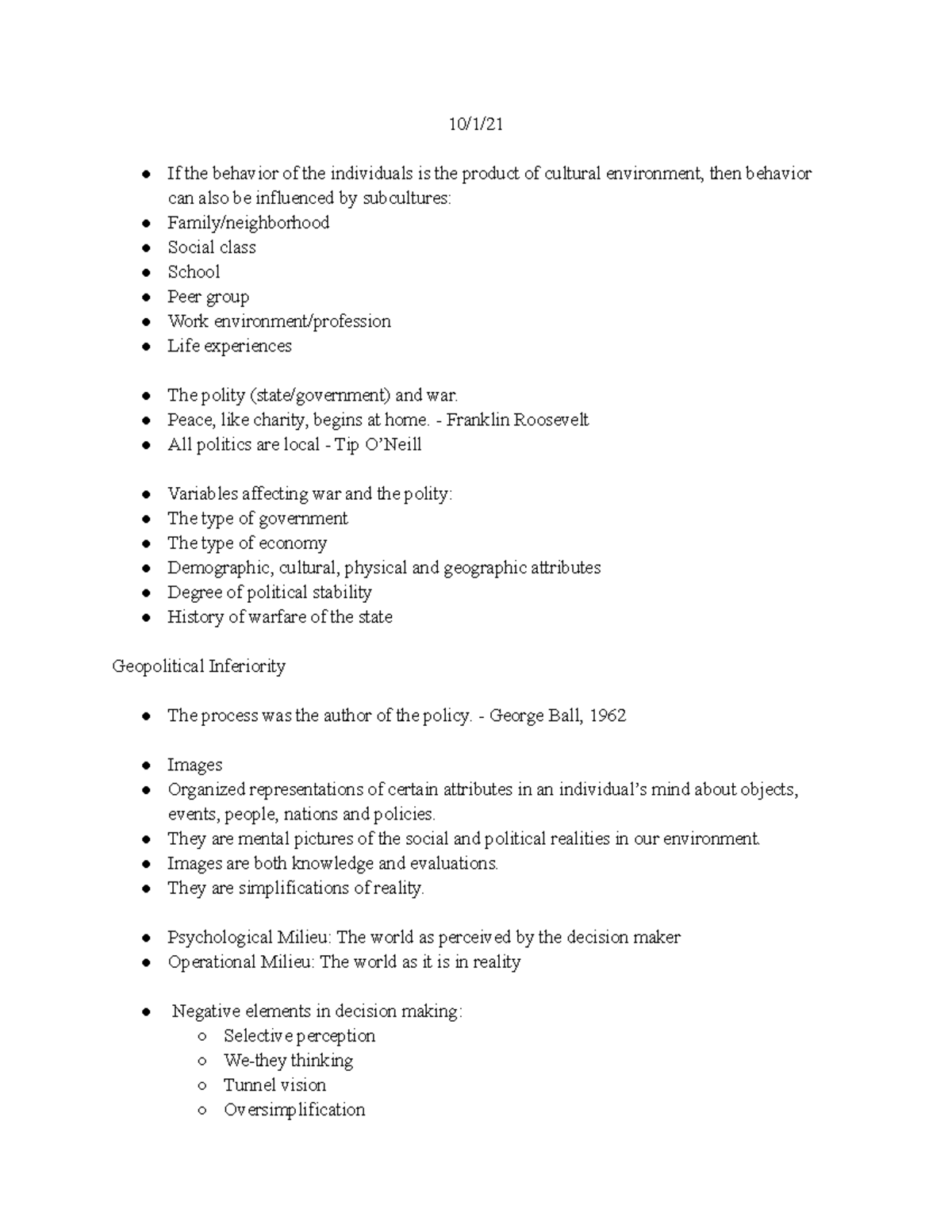 IR - 10 1 21 - Lecture notes 10/1/21 - 10/1/ If the behavior of the ...