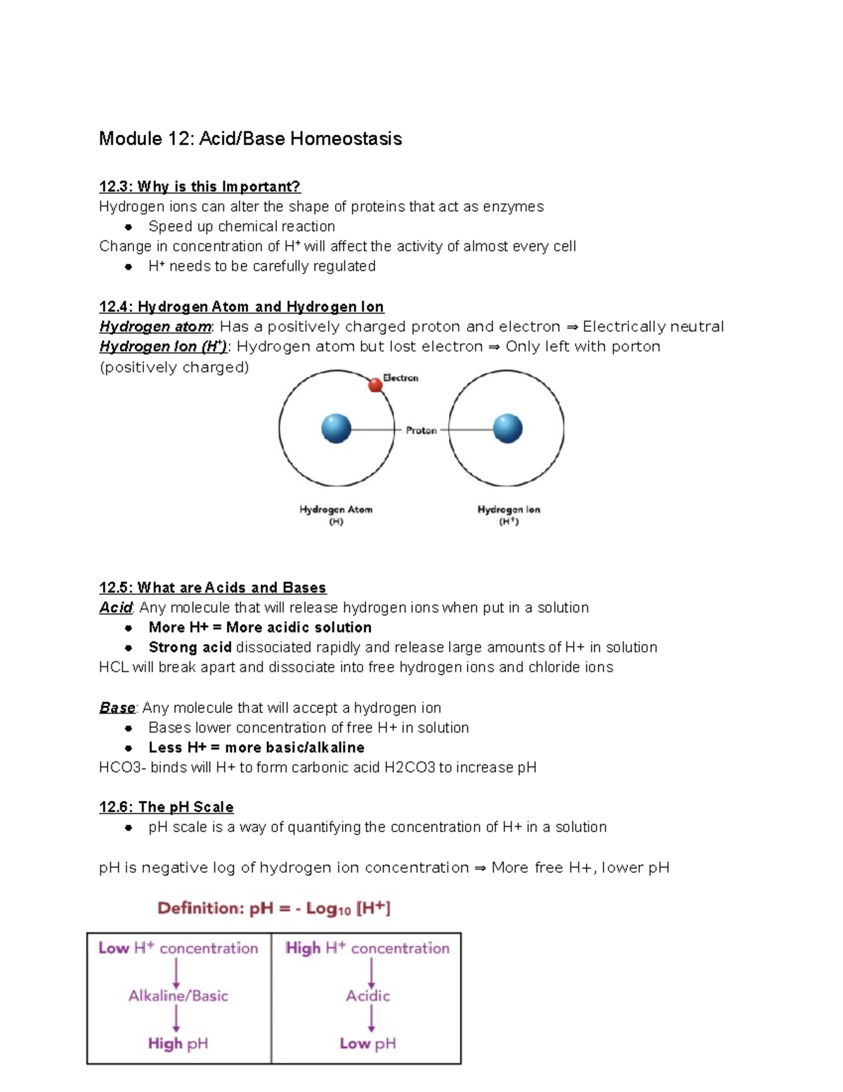 Physiol 2130 Module 12—Acid Base Homeostasis - Module 12: Acid/Base ...