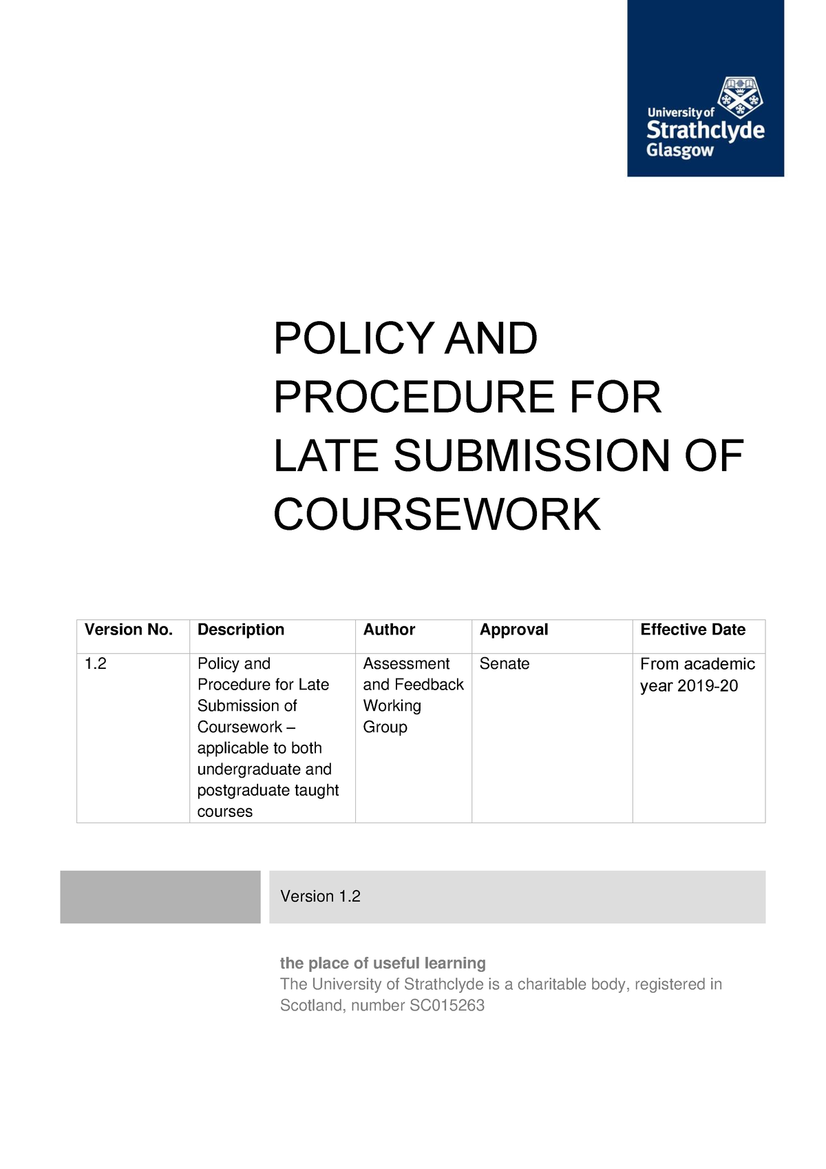 coursework submission policy