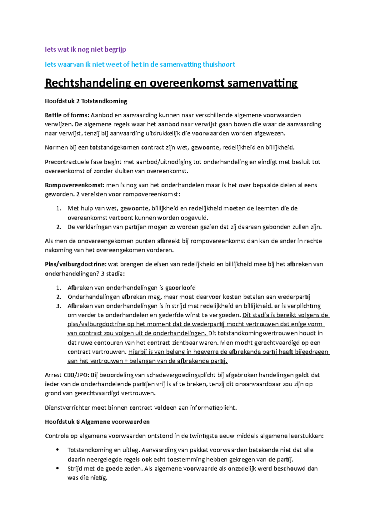 Rechtshandeling En Overeenkomst Samenvatting - Iets Wat Ik Nog Niet ...