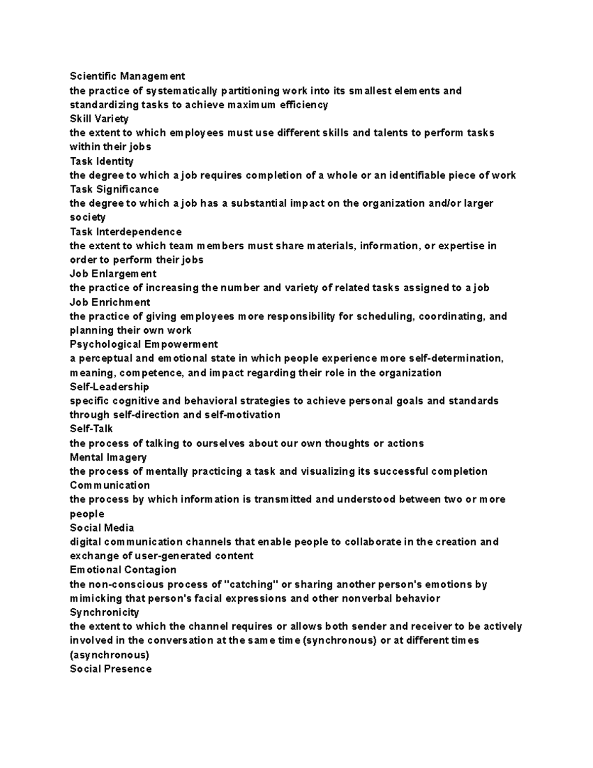 Busi 405 (70) - lecture notes - Scientific Management the practice of ...
