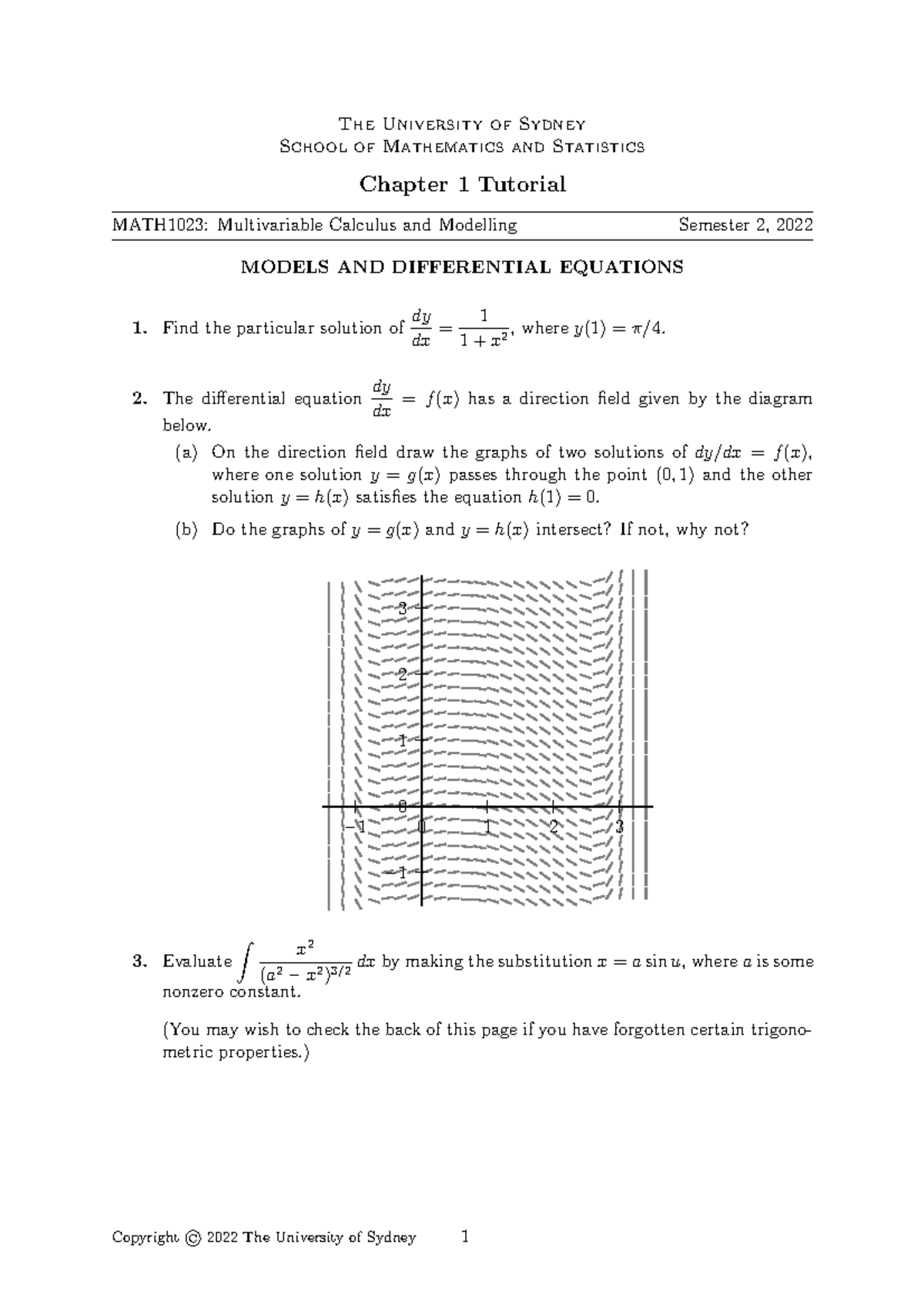 Tutorial Chapter 01 - The University of Sydney School of Mathematics ...