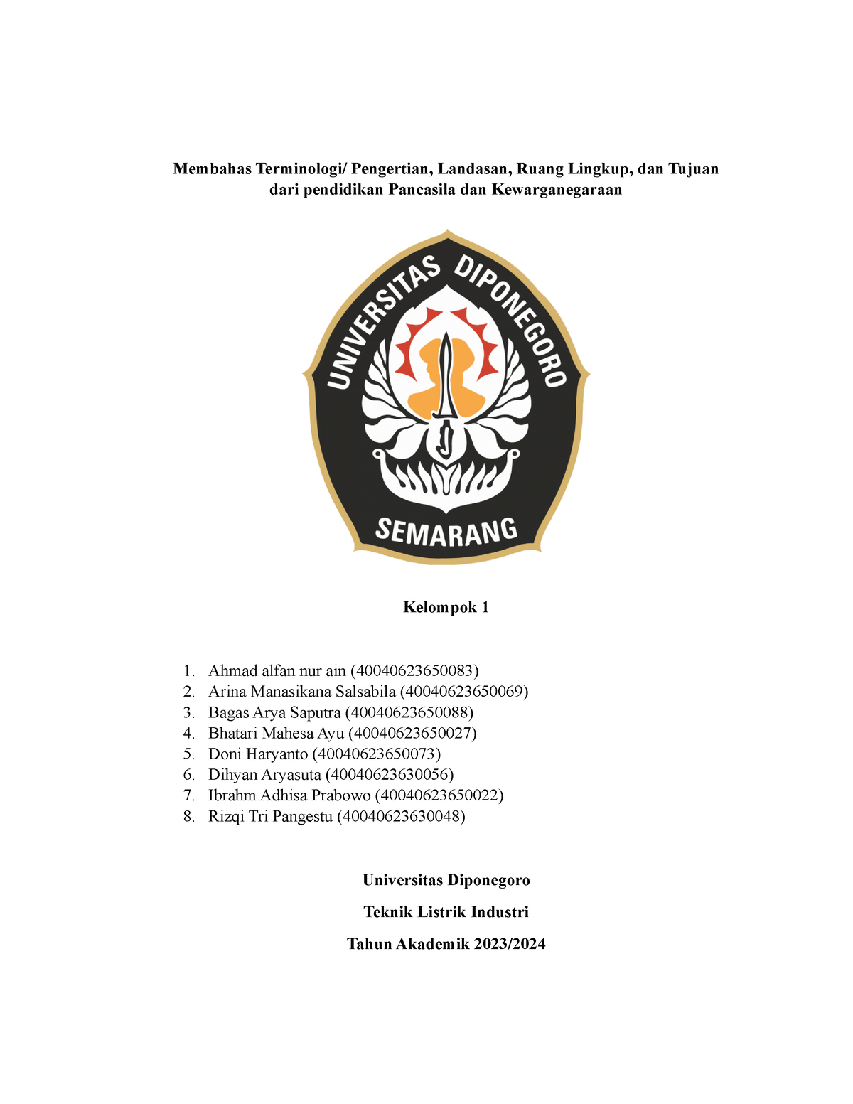 Kelompok 1 PPKN - Membahas Terminologi/ Pengertian, Landasan, Ruang ...